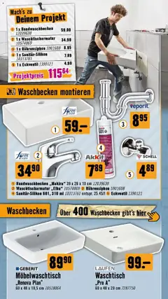 Hornbach Flugblatt ab 01.10.2025 gültig | Seite: 42 | Produkte: BH, Waschbecken