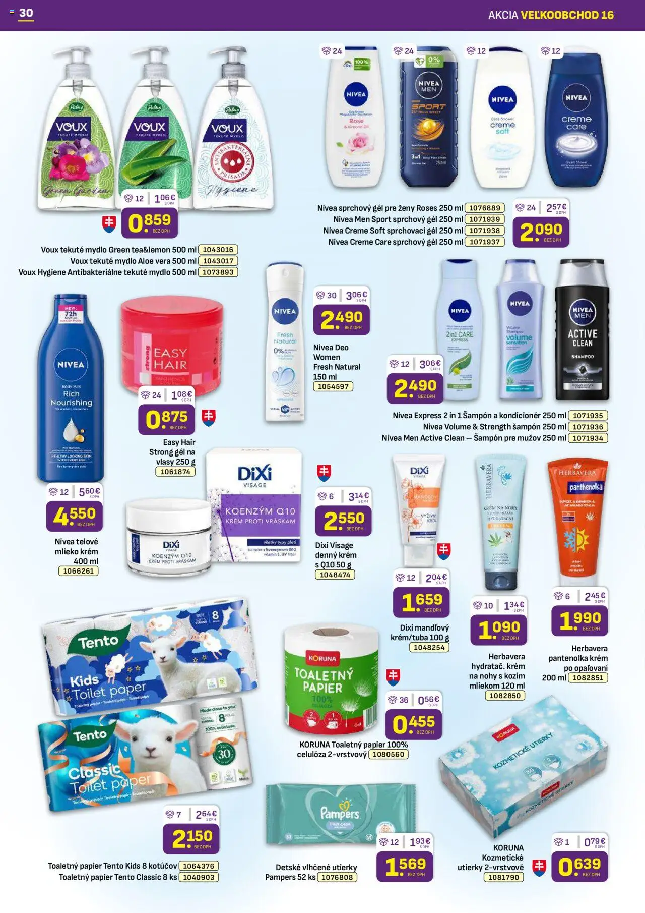 Libex leták │ platný od 11.08.2025 | Strana: 30 | Produkty: Mlieko, Toaletný papier, Kondicionér, Krém