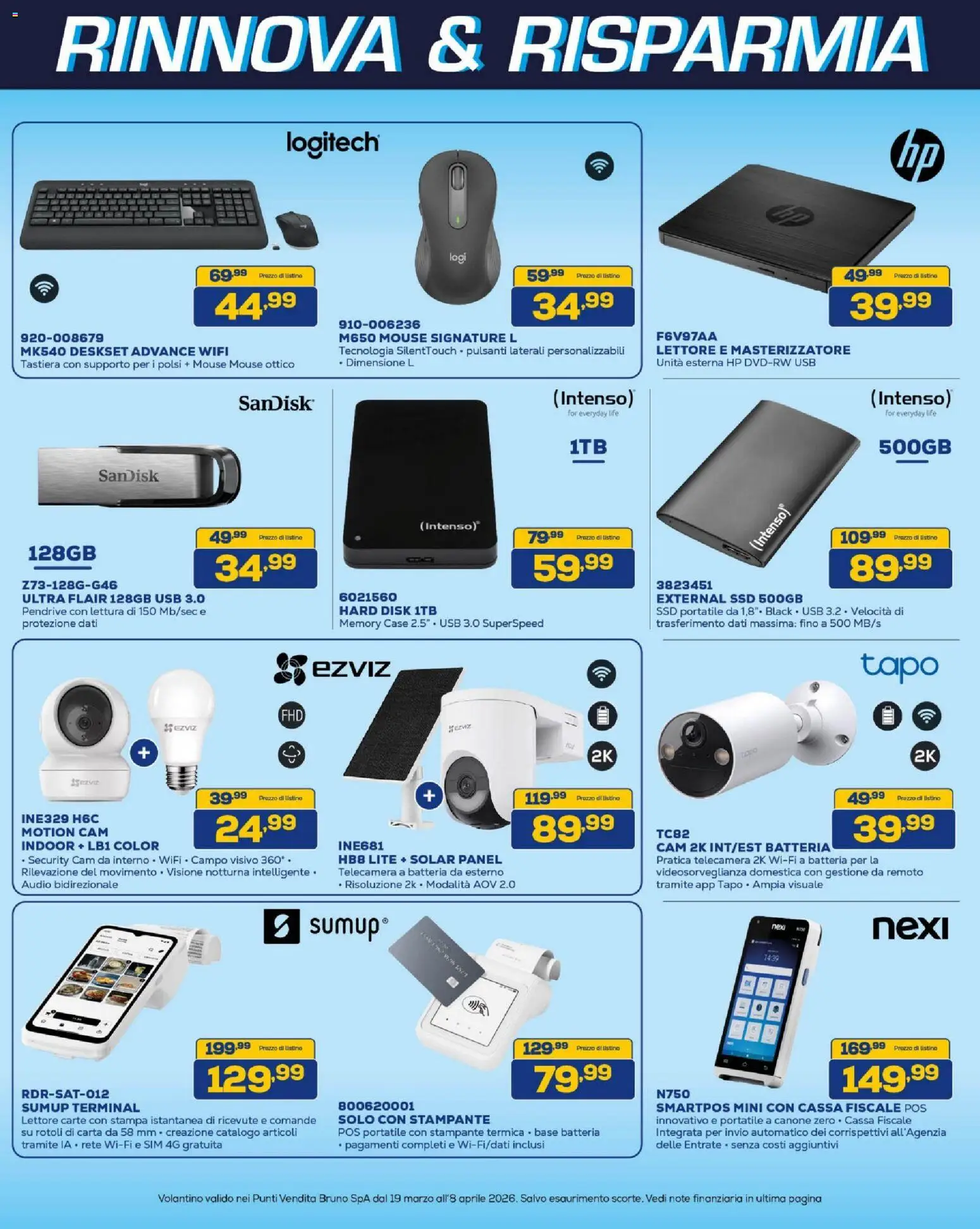 Volantino BRUNO del 19.03.2026 | Pagina: 14 | Prodotti: Masterizzatore, Tastiera, Audio, Stampa