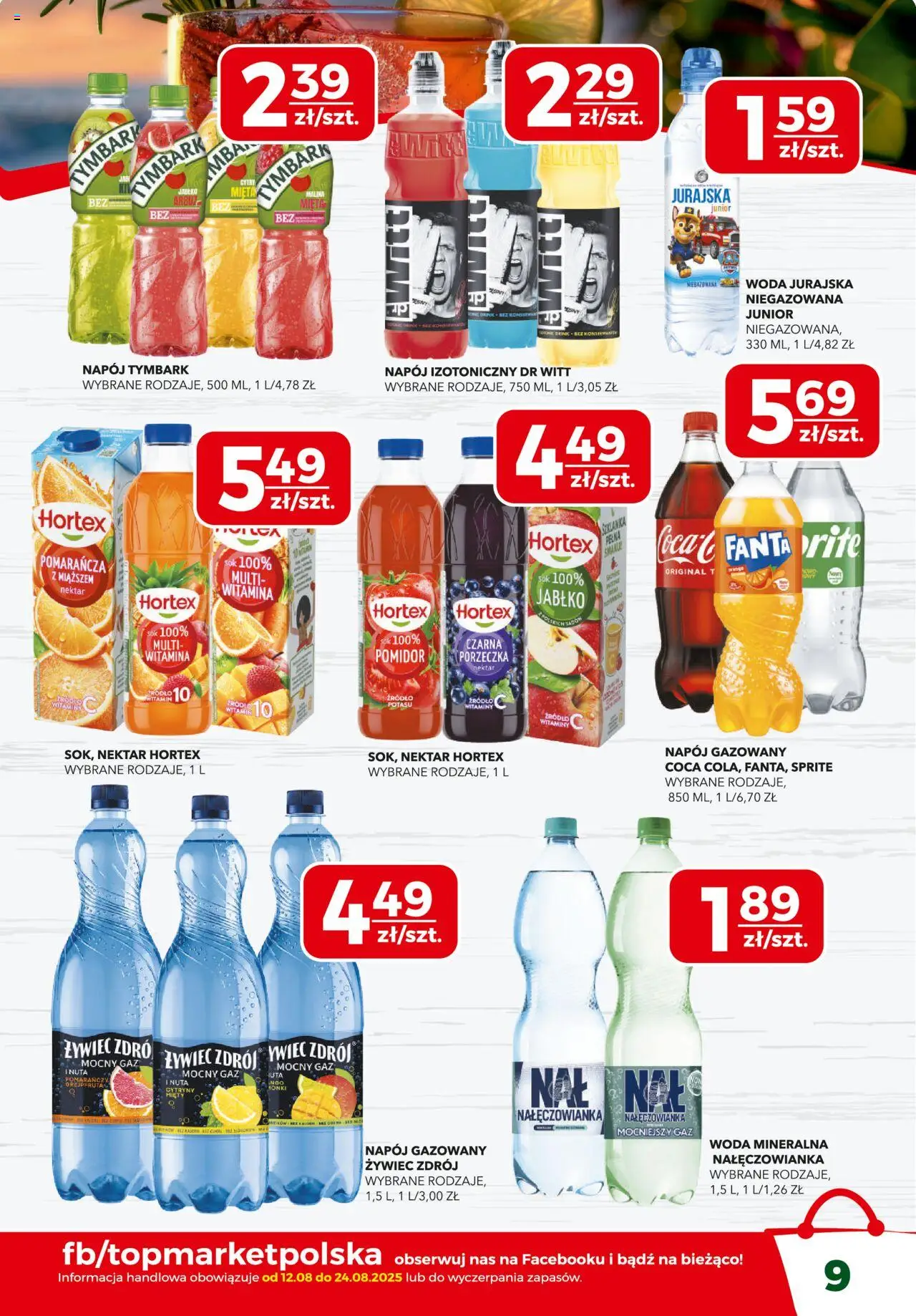 Top Market Gazetka od 12.08.2025 | Strona: 9 | Produkty: Arbuz, Malina, Porzeczka, Sok