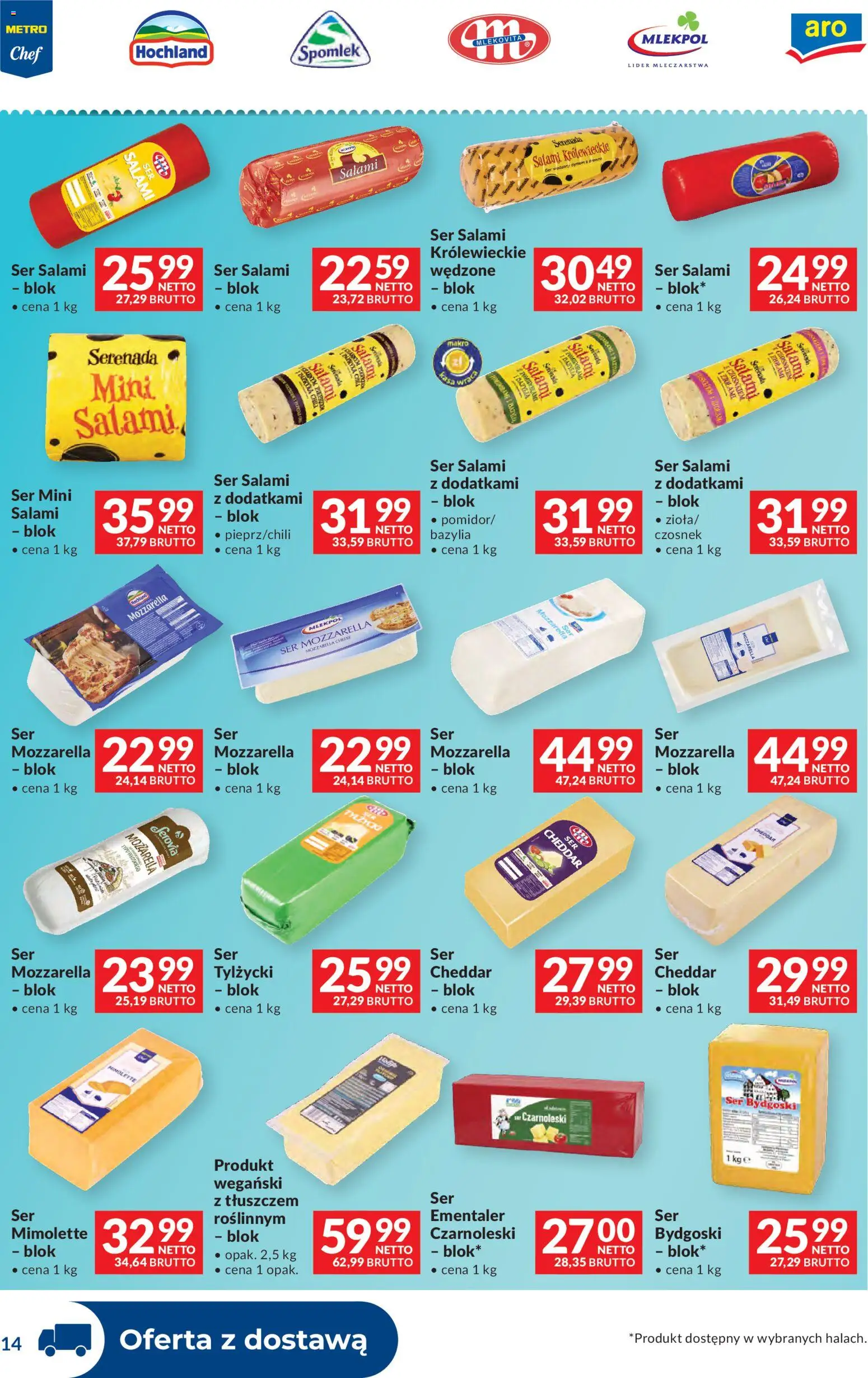 Makro Gazetka - Dystrybucja do sklepów od 17.02.2026 | Strona: 14 | Produkty: Czosnek, Bazylia, Salami, Mozzarella