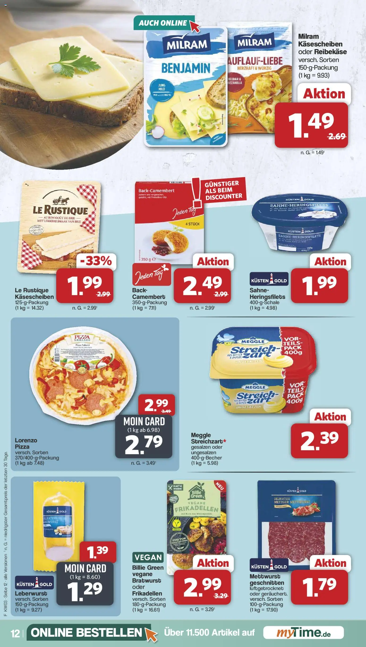 Famila Nordwest Prospekt 	 – gültig ab 12.01.2026 | Seite: 12 | Produkte: Bratwurst, Milram, Salami, Reibekase