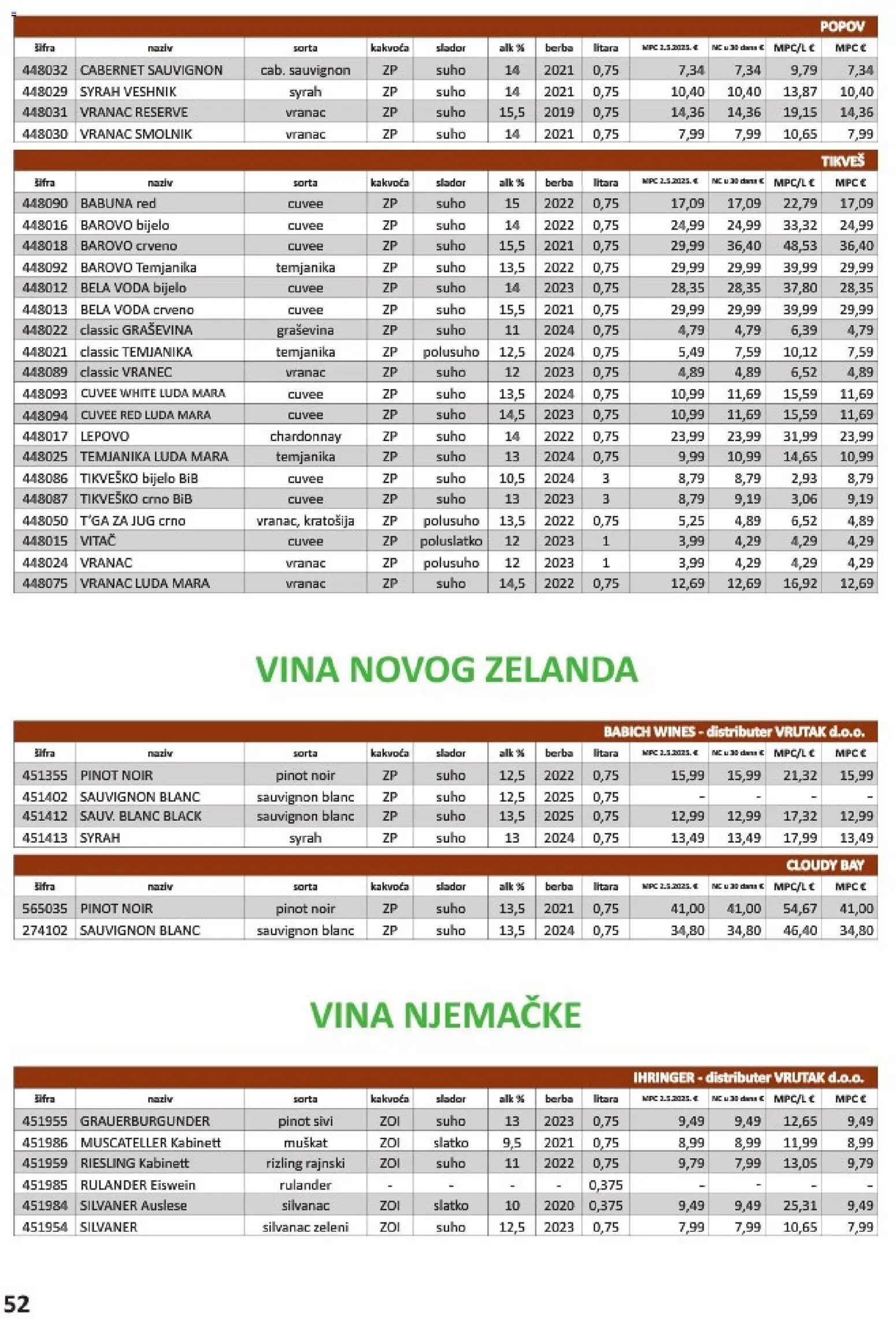 Vrutak katalog | vrijedi od 01.11.2025 | Stranica: 52 | Proizvodi: Voda