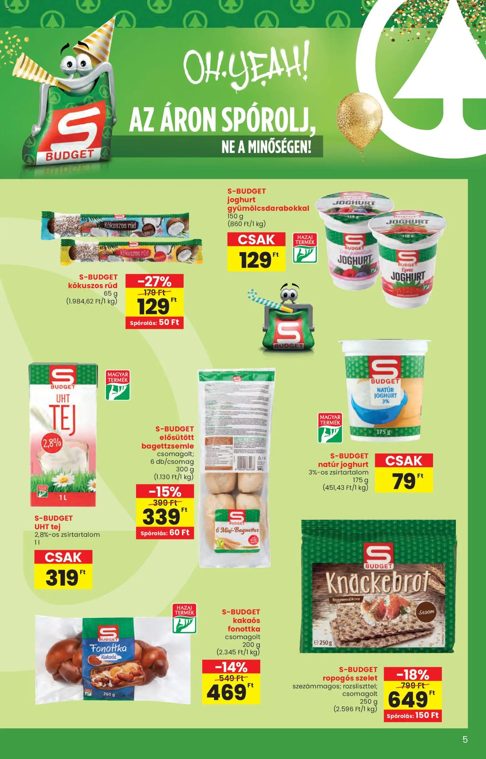 Interspar akciós ujság - amely érvényes a következő dátumtól: 21.01.2026 | Oldal: 5 | Termékek: Knäckebrot, Tej, Joghurt