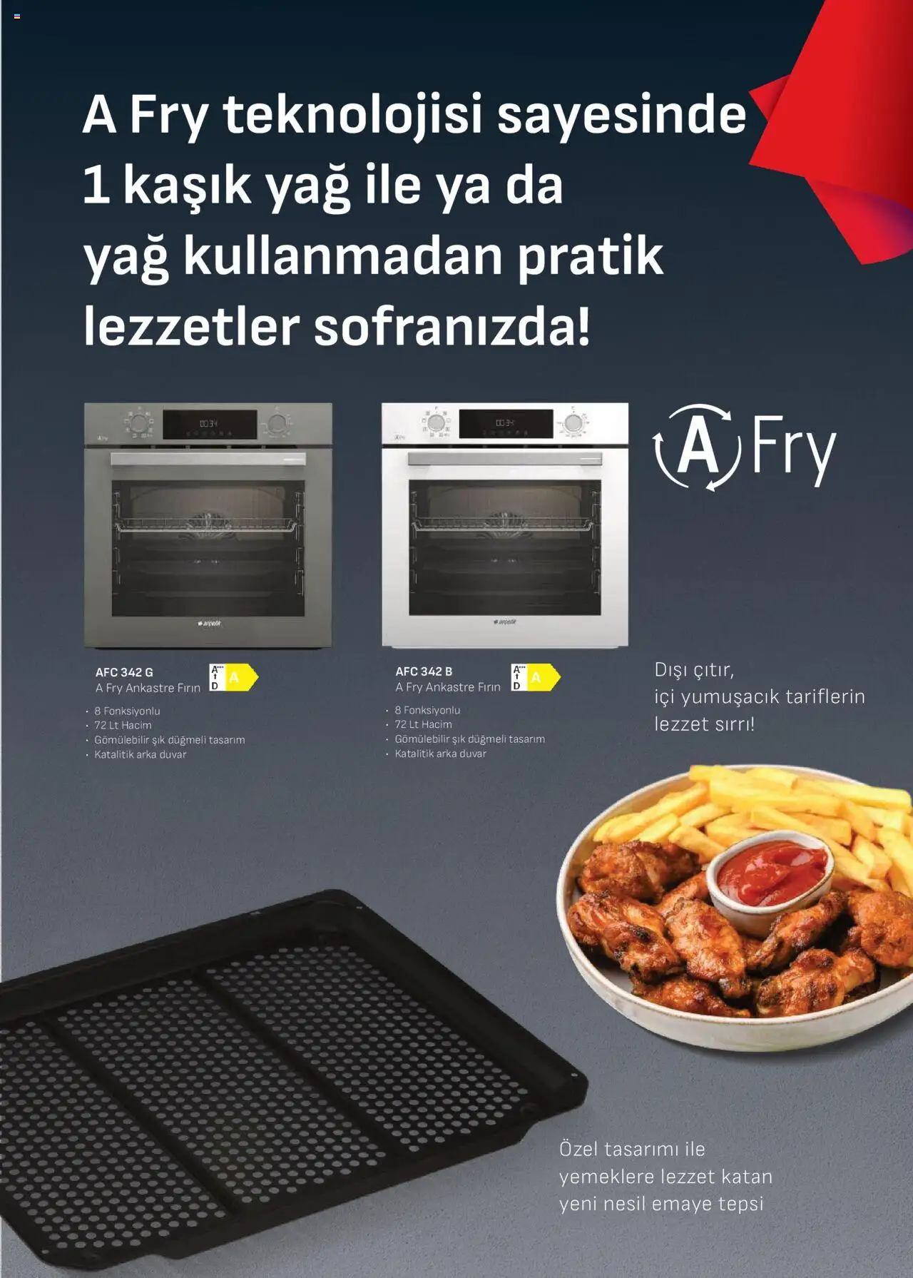 Arçelik Ankastre Kataloğu - 01.10.2025 tarihinden itibaren geçerlidir | Sayfa: 19 | Ürünler: Yağ, Tepsi, Fırın