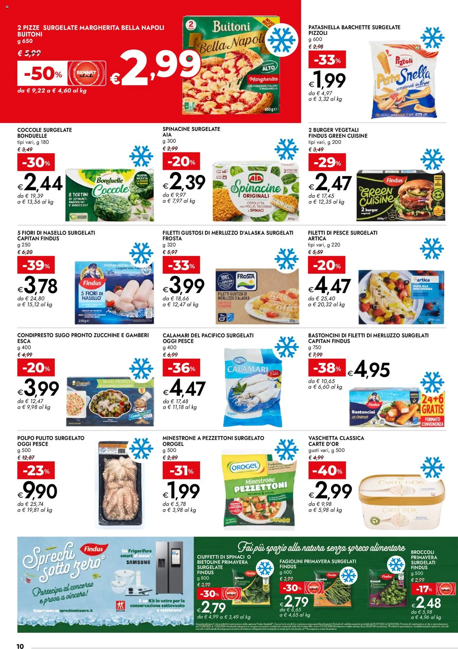 Volantino bennet del 06.11.2025 | Pagina: 10 | Prodotti: Calamari, Mozzarella, Sugo, Samsung