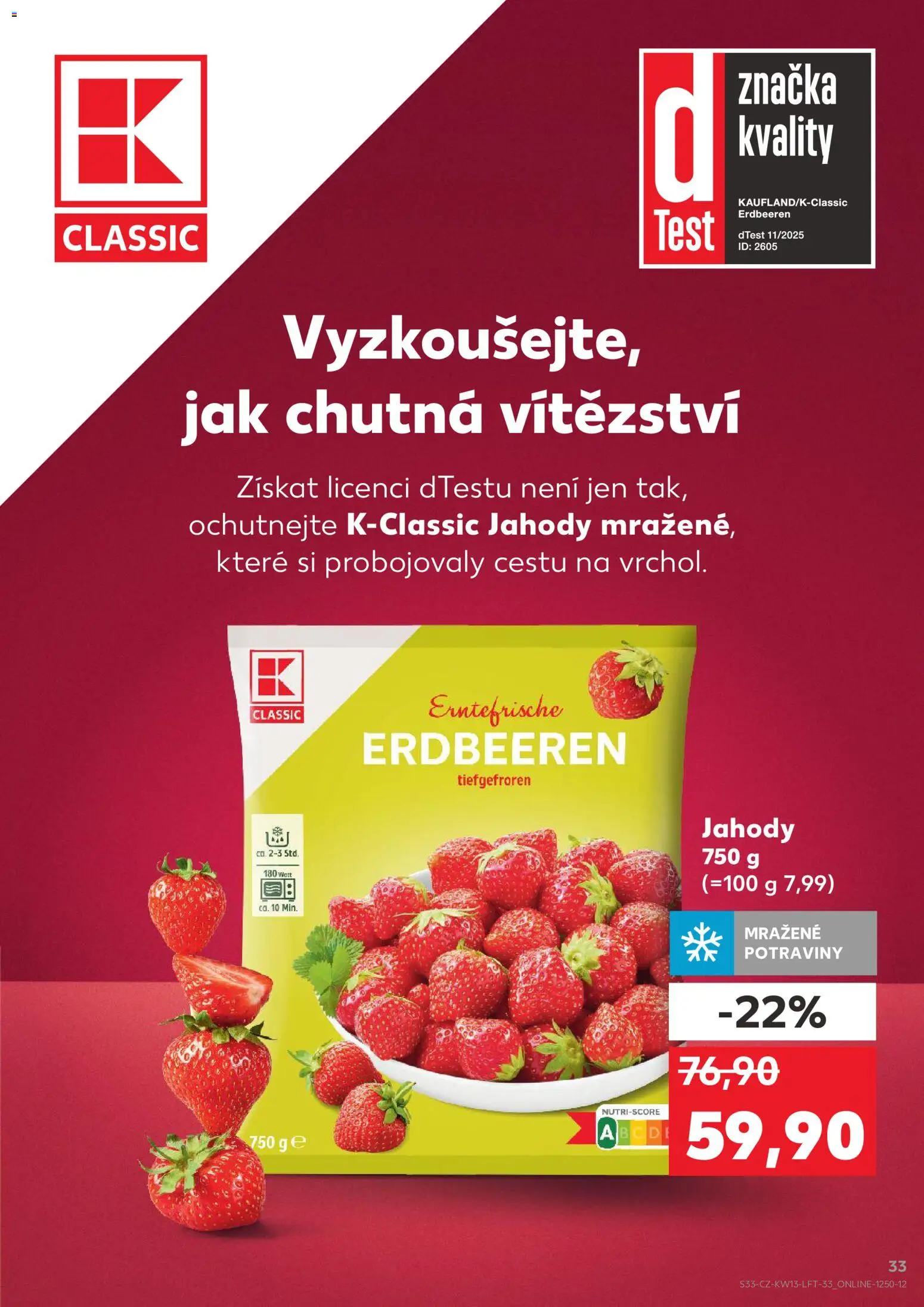 Kaufland leták - Brno od 25.03.2026 | Strana: 33 | Produkty: Test, Jahody, Potraviny