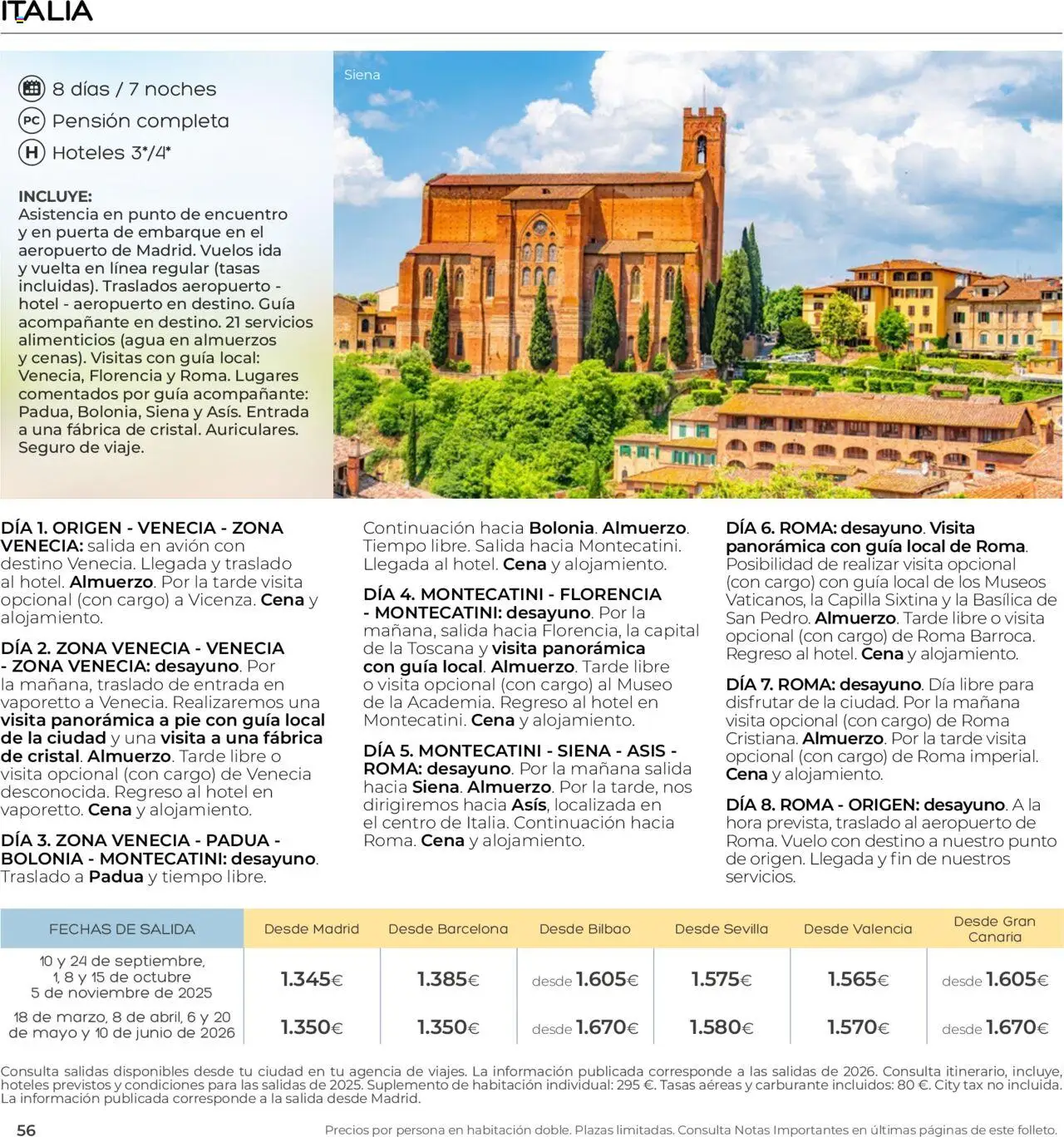 Viajes El Corte Inglés - Club de Vacaciones - Vacaciones Económicas Personalizado │ válido desde el 01.09.2025 | Página: 56 | Productos: PC