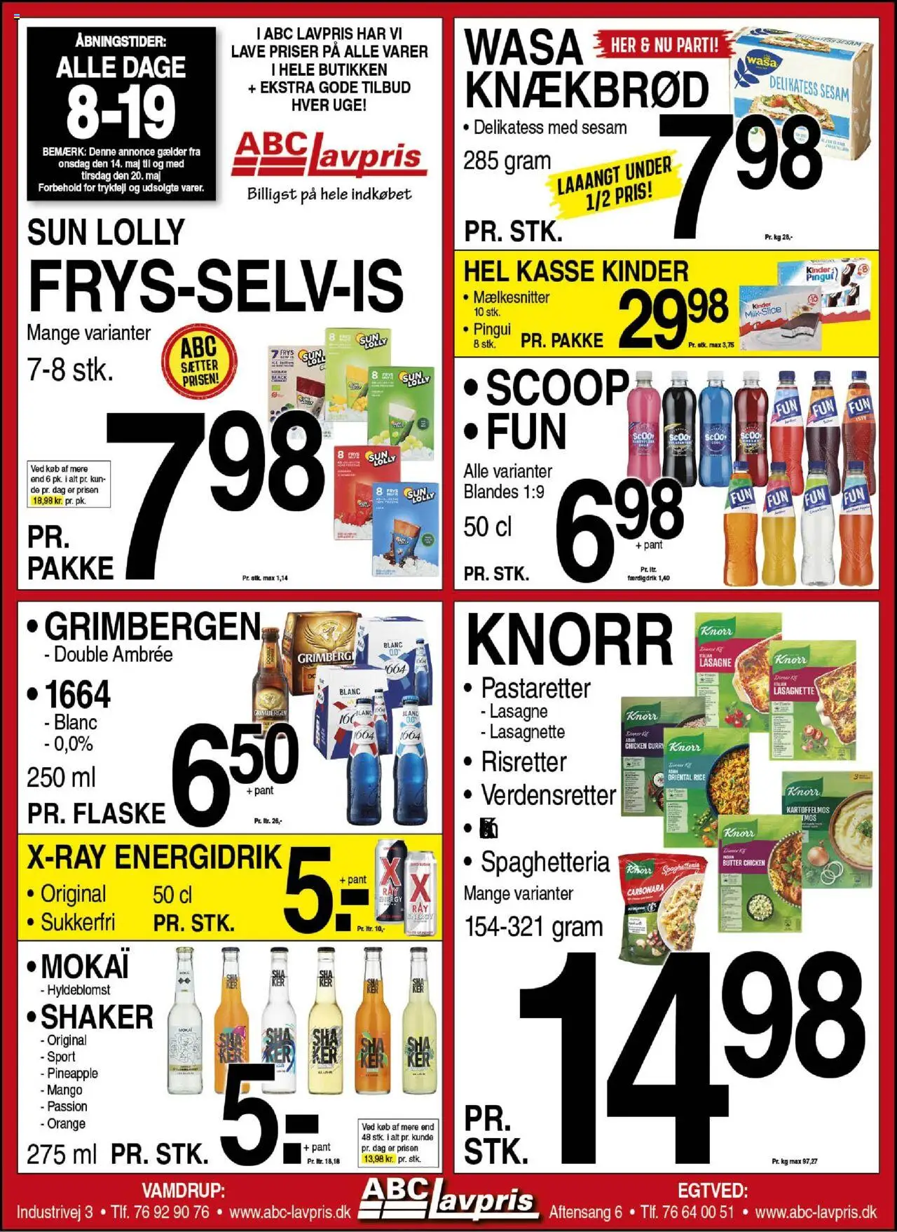 Abc Lavpris Tilbudsavis gyldig fra 14.05.2025 | Side: 1 | Produkter: Mango, Iste, Knækbrød, Carpete