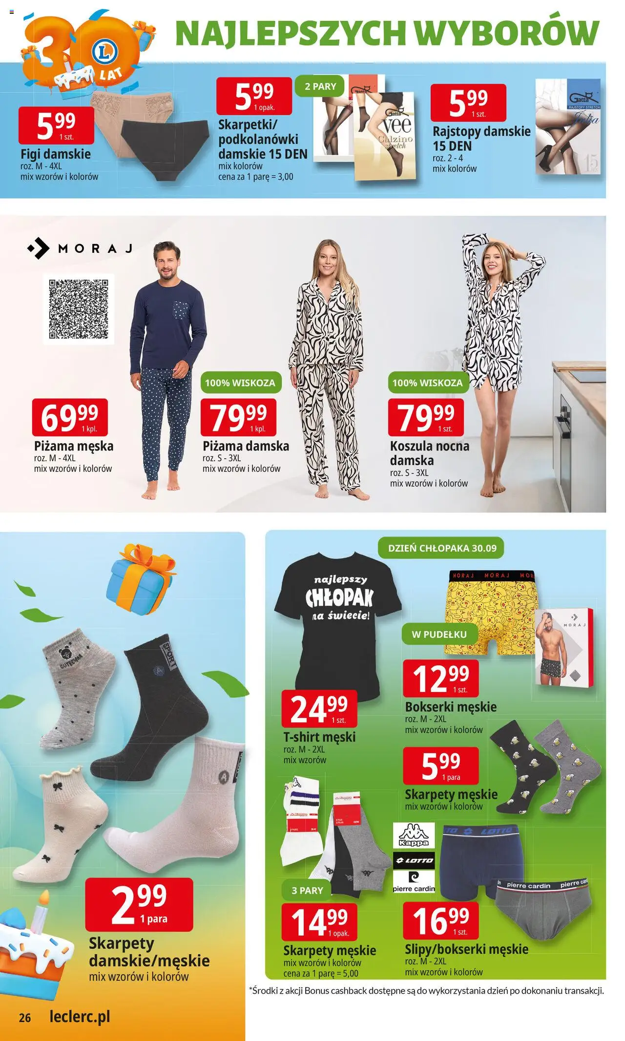 E.Leclerc Gazetka od 16.09.2025 | Strona: 26 | Produkty: Rajstopy, Gatta, Podkolanówki, Skarpety męskie