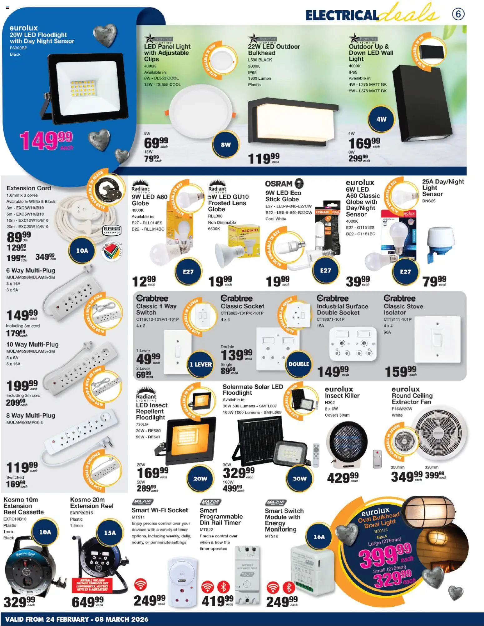 New MICA catalogue – valid from 24.02.2026 | Page: 6 | Products: Timer, Globe, Stove, Switch