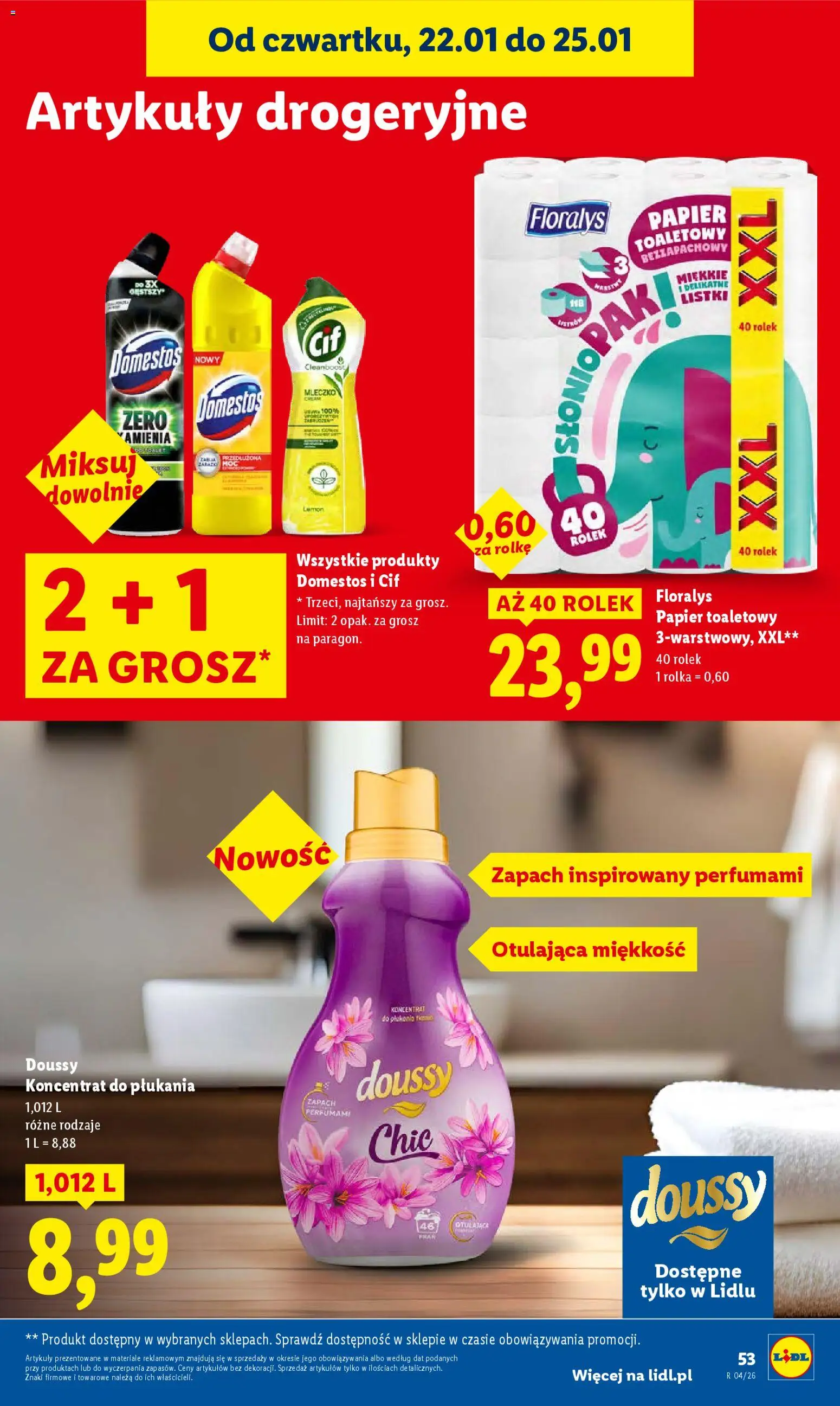 Lidl Gazetka od 22.01.2026 | Strona: 53 | Produkty: Papier toaletowy, Domestos, Zapach