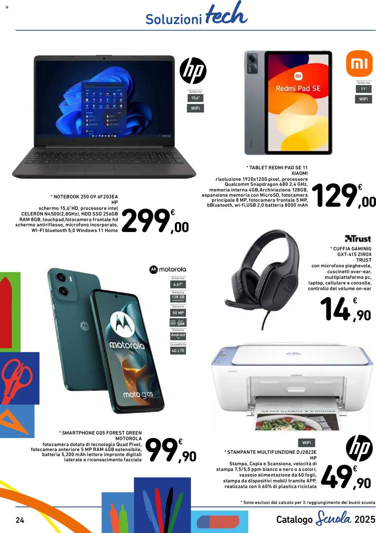 Volantino Spazio Conad del 22.08.2025 | Pagina: 24 | Prodotti: Notebook, Tablet, Stampa, Vassoio