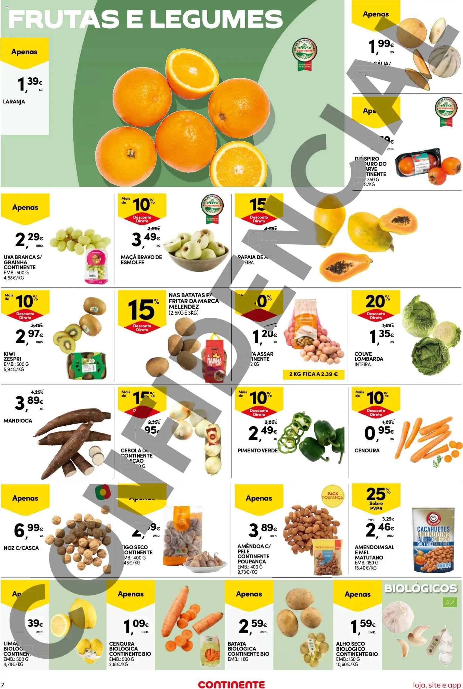 Continente Semanal Continente Bom Dia │ válido de 02.12.2025 | Página: 7 | Produtos: Batata, Mel, Kiwi, Cenoura