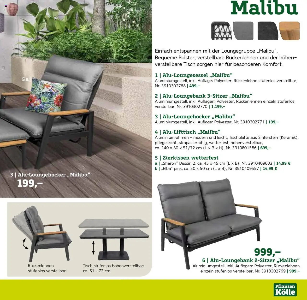 Pflanzen-Kölle Gartenmöbel Katalog 2025 – gültig ab 22.01.2025 | Seite: 9 | Produkte: Tisch