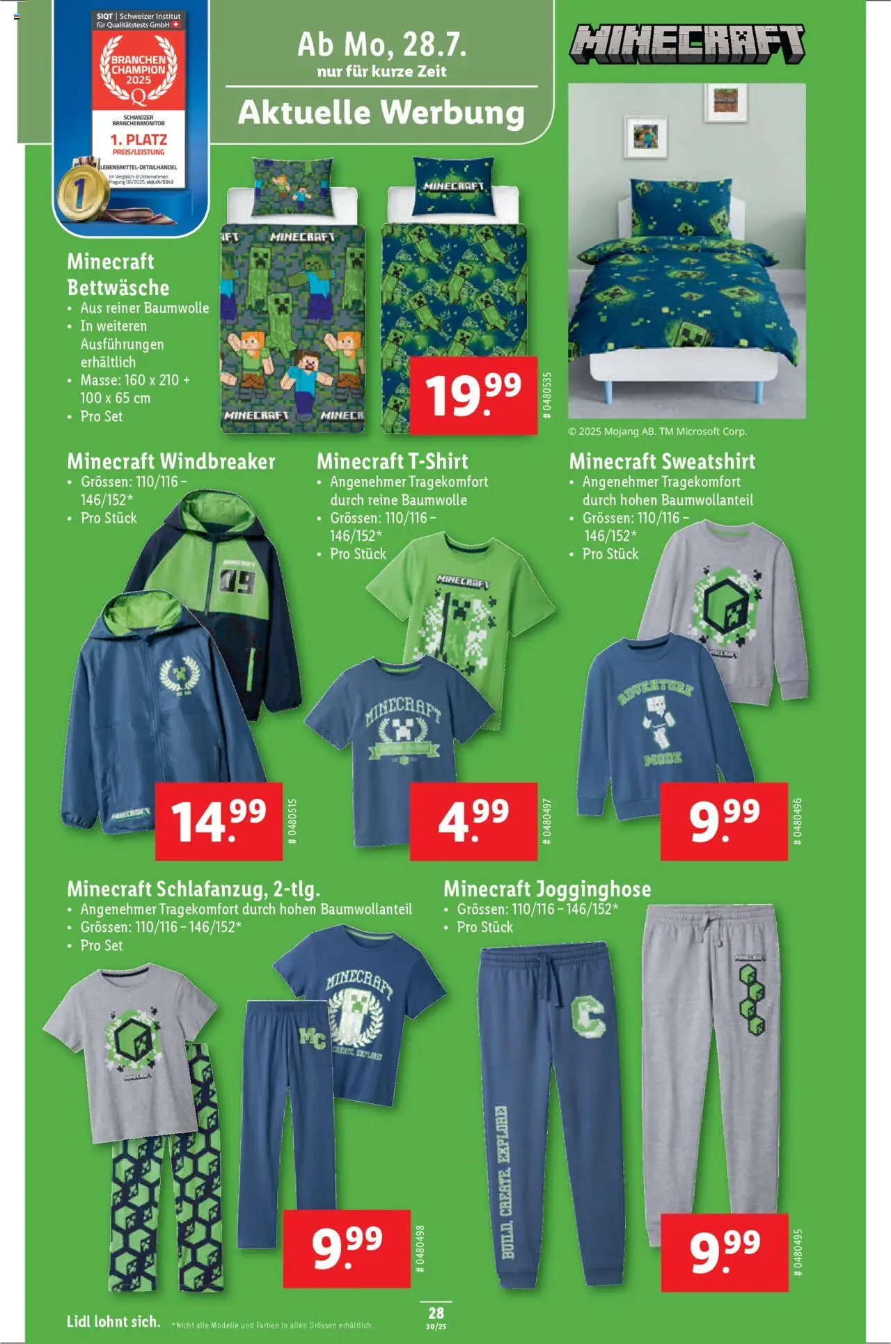 Lidl Aktionen ab 24.07.2025 | Seite: 30 | Produkte: Jogginghose, Bettwäsche, Sweatshirt