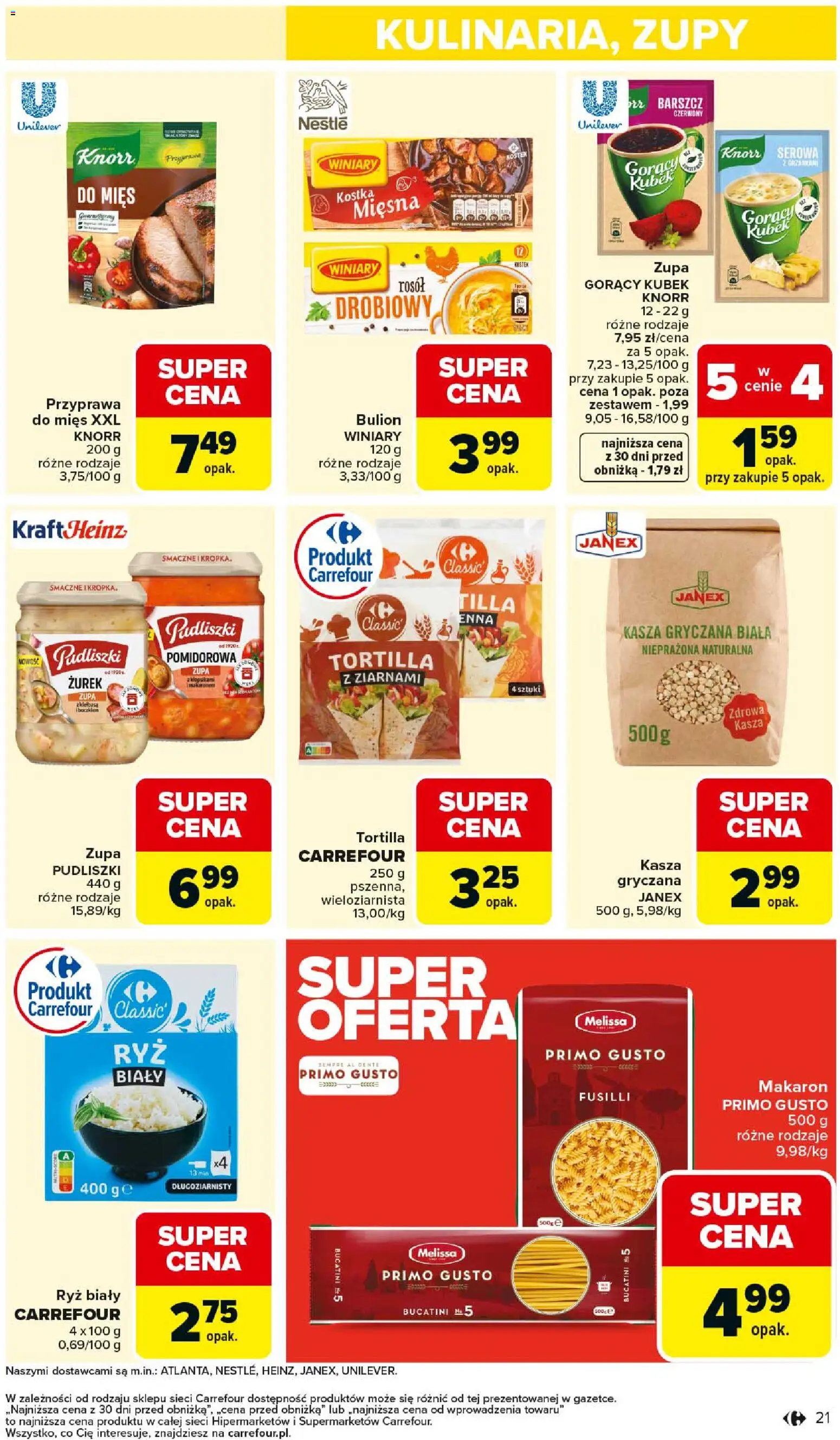 Carrefour Gazetka od 23.02.2026 | Strona: 23 | Produkty: Barszcz, Kasza gryczana, Gorący kubek, Makaron