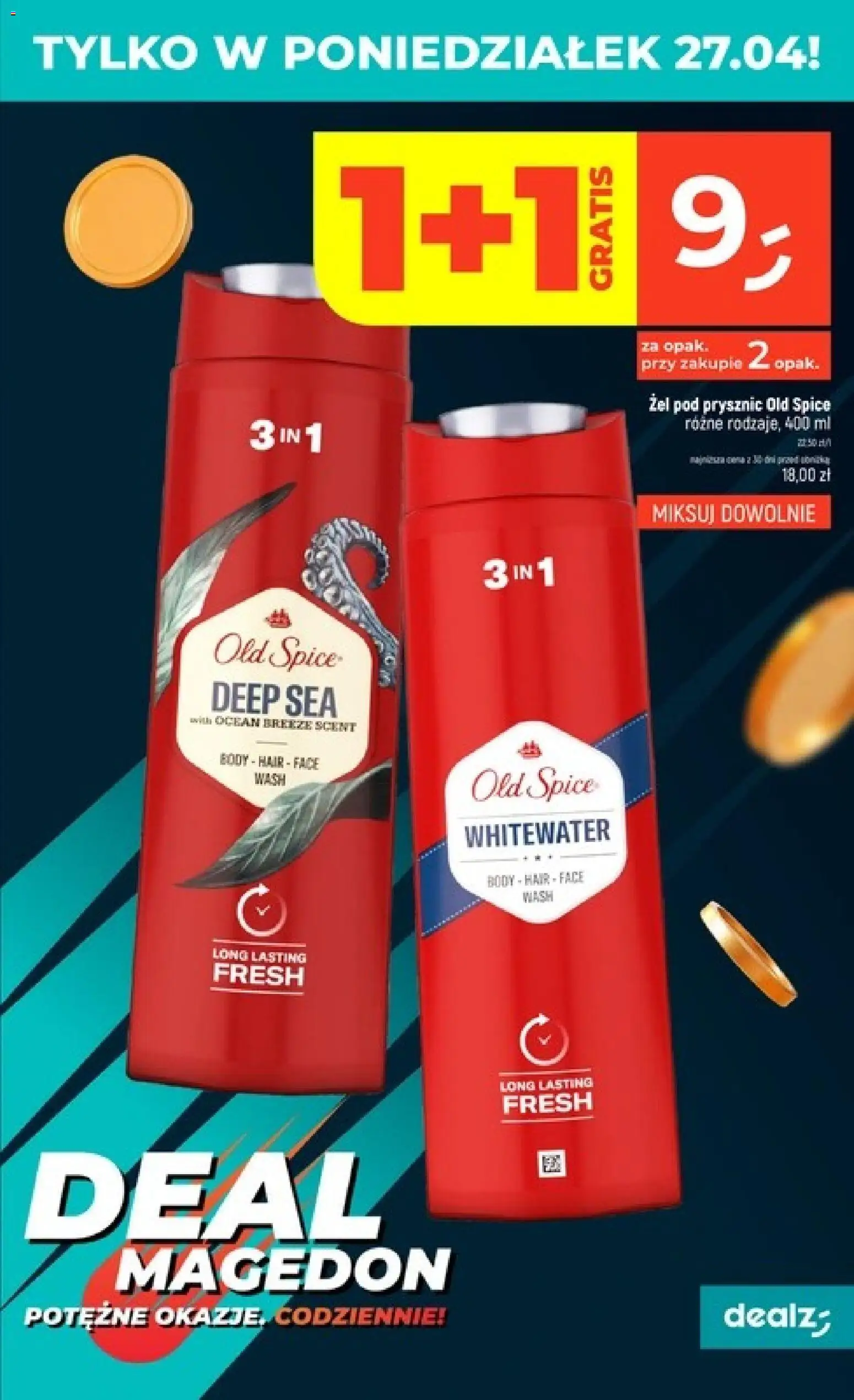 Dealz gazetka od 23.04.2026 | Strona: 7 | Produkty: Prysznic, Body, Żel pod prysznic, Old spice