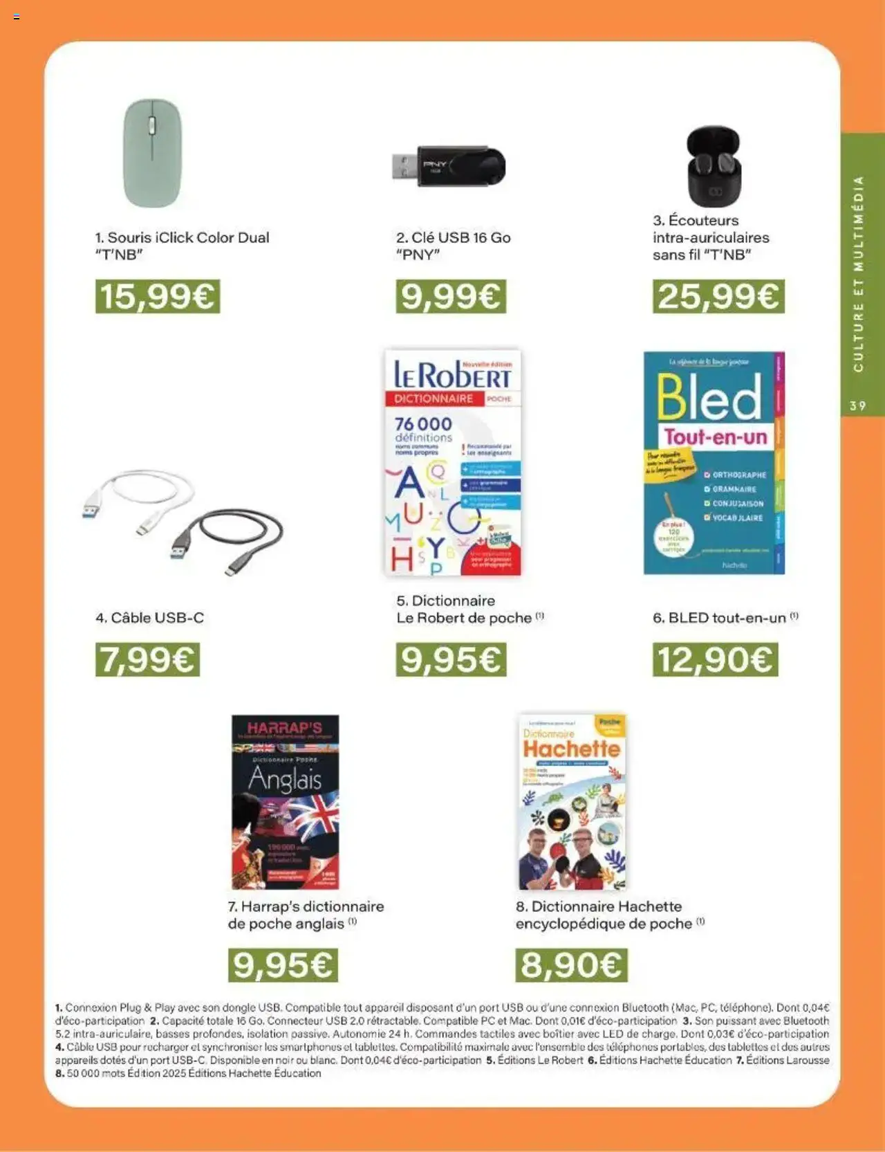  | Page: 39 | Produits: PC, Câble, USB, Clé