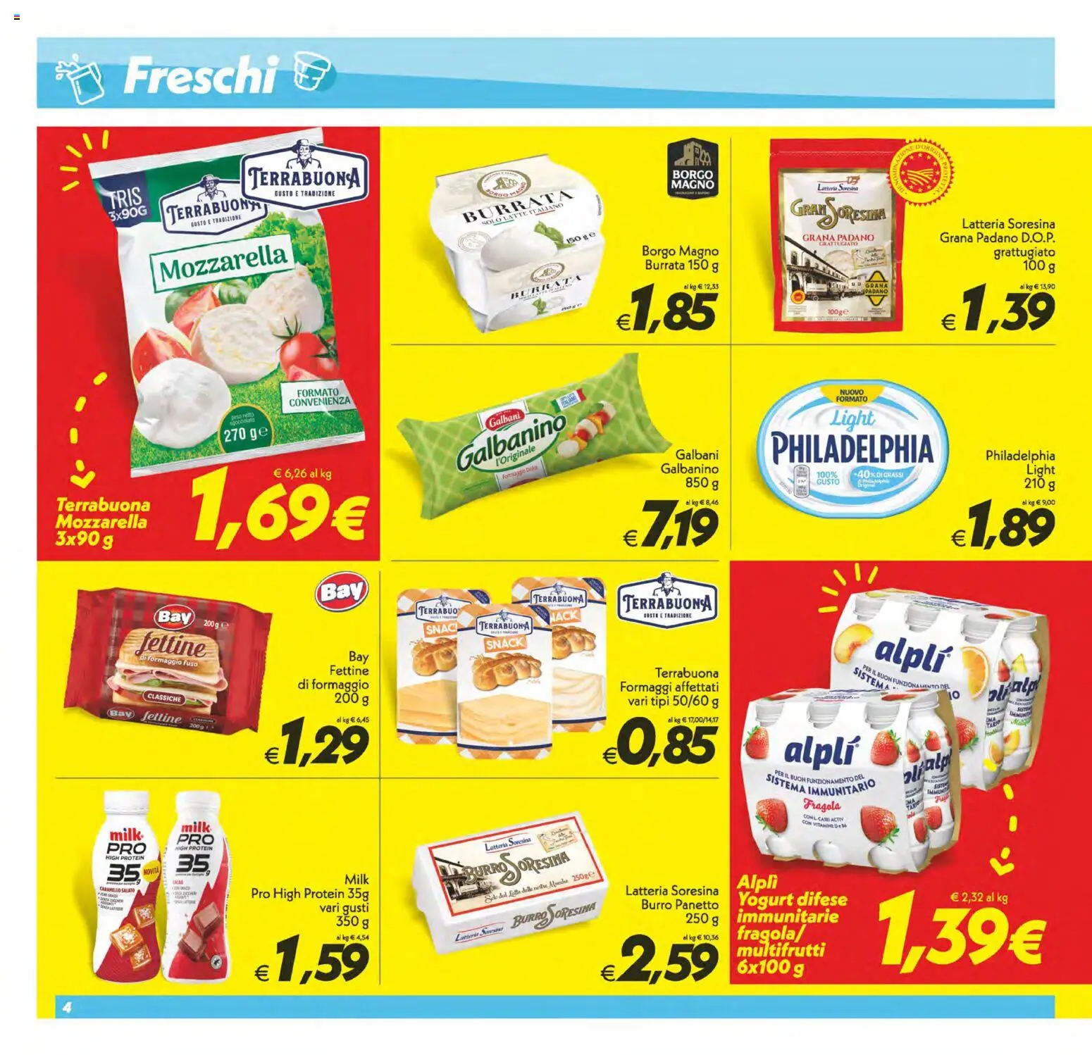 Volantino SuperConveniente del 13.02.2026 | Pagina: 4 | Prodotti: Mozzarella, Formaggio, Burro, Grana Padano