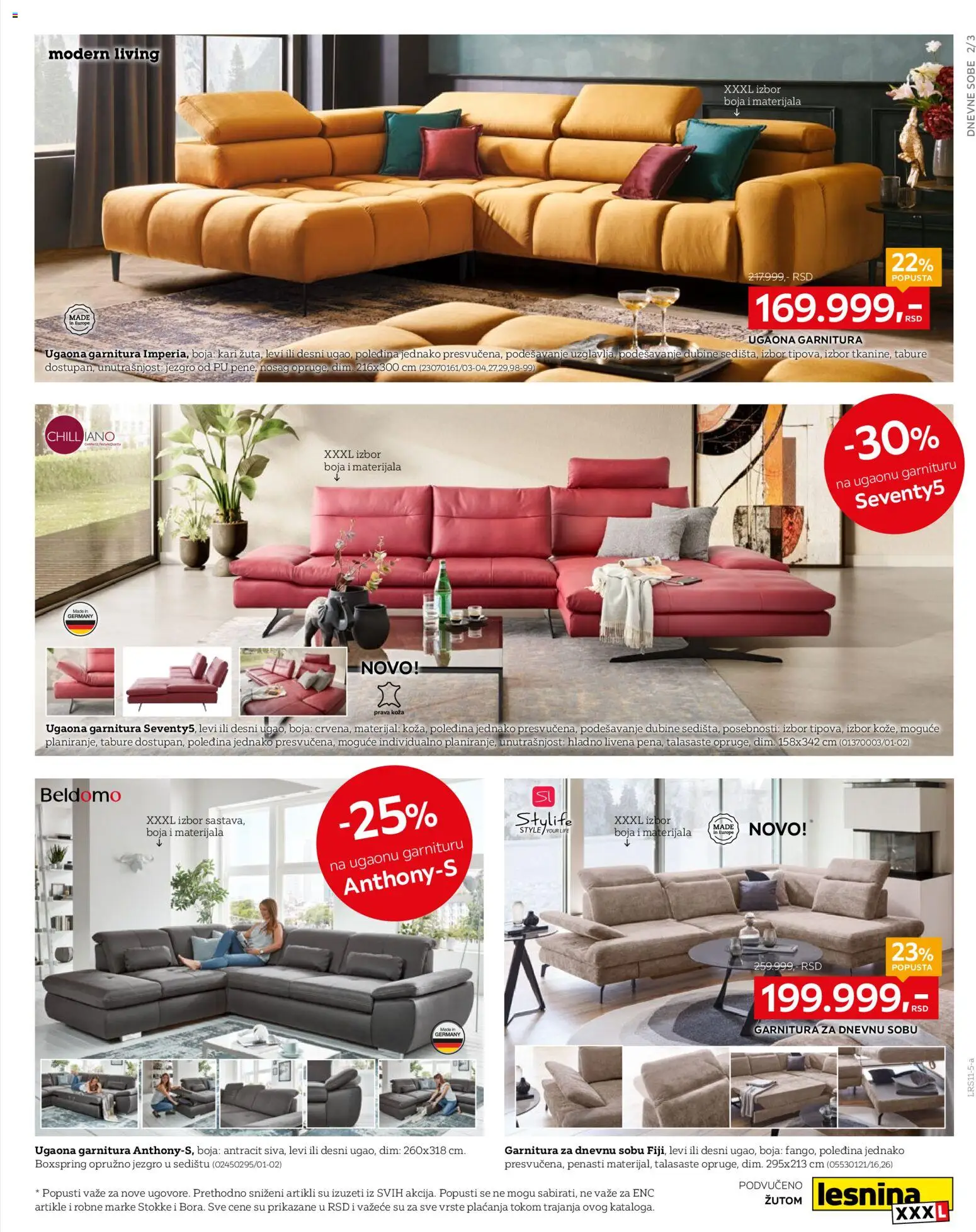 Lesnina XXXL katalog - važi od 27.10.2025 | Strana: 3 | Proizvode: Tabure, Ugaona garnitura