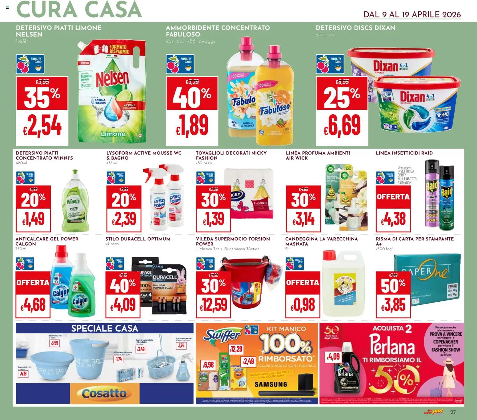 Volantino Pan del 09.04.2026 | Pagina: 27 | Prodotti: Ammorbidente, Soundbar, Lavanda, Bagno