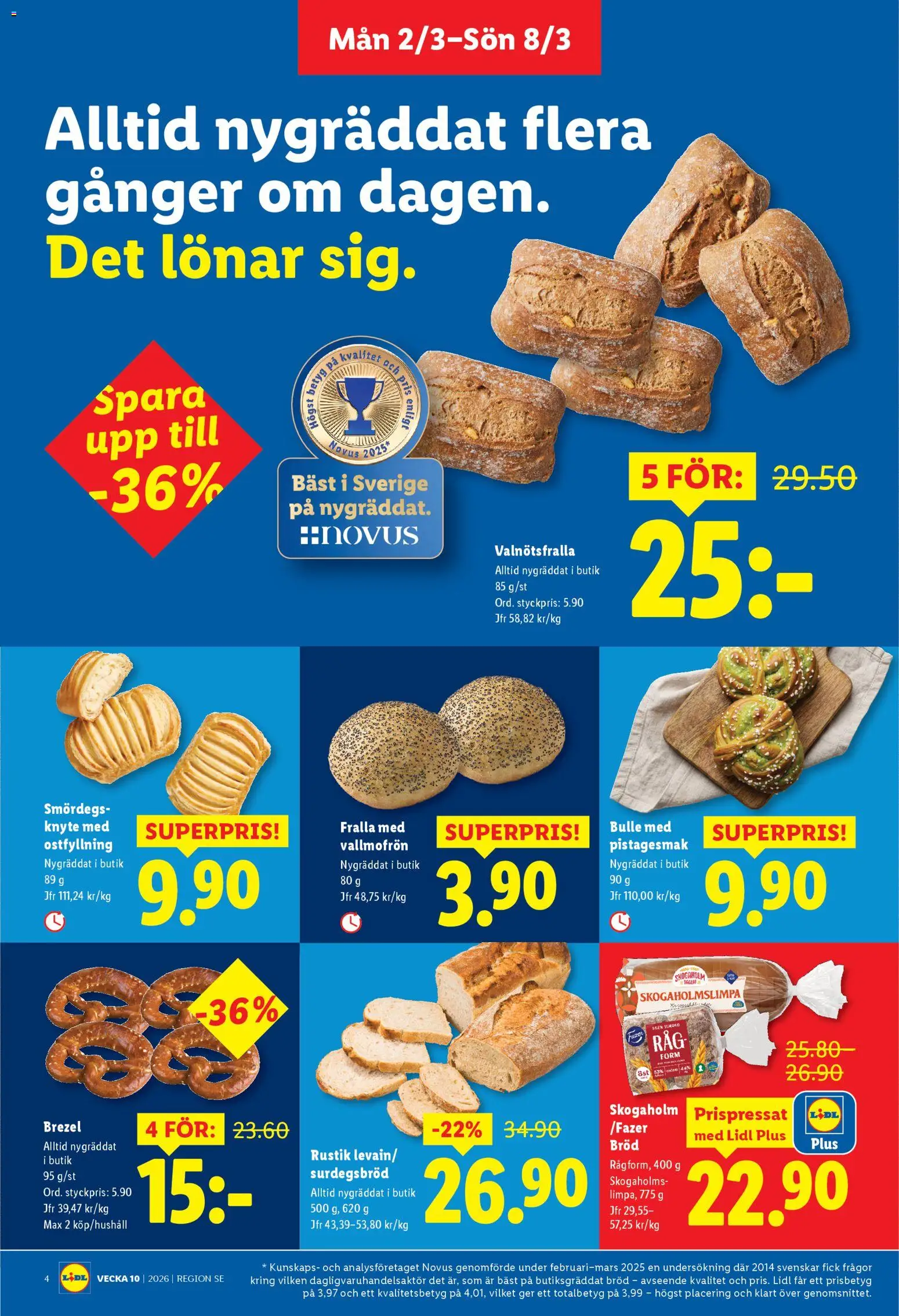 Lidl reklamblad aktuell från 02.03.2026 | Sida: 4 | Produkter: Bulle, Bröd