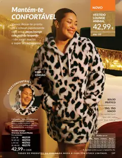 Pré-visualização VESTIDO LOUNGE ANIMAL, Vestido Lounge Oversize Animal (Moda) em poliéster com capuz, bolso e cordão regulável. válido de 01.12.2025 | Página: 169