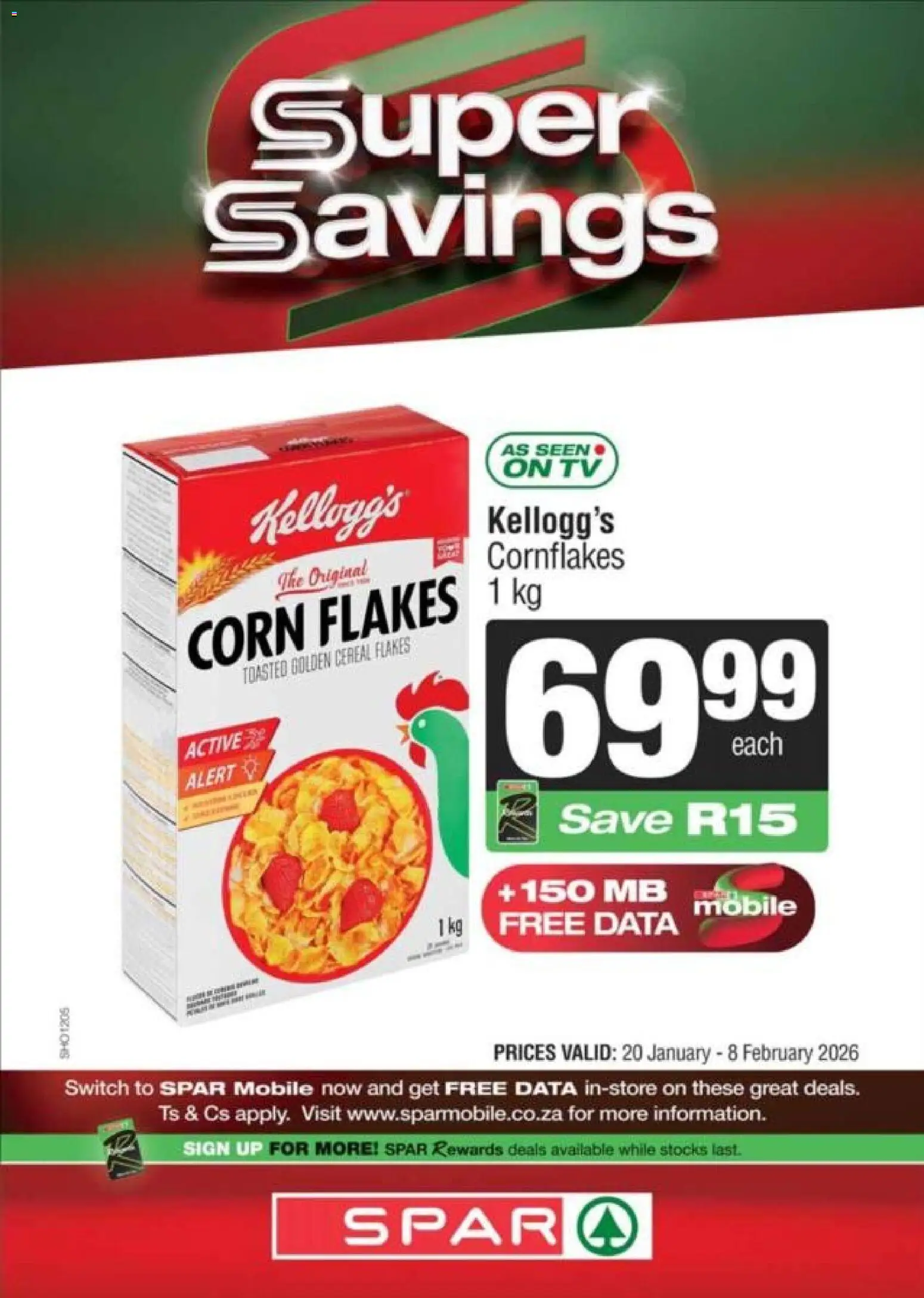 New Spar catalogue – valid from 20.01.2026 | Page: 8 | Products: Corn, Data, TV, Switch