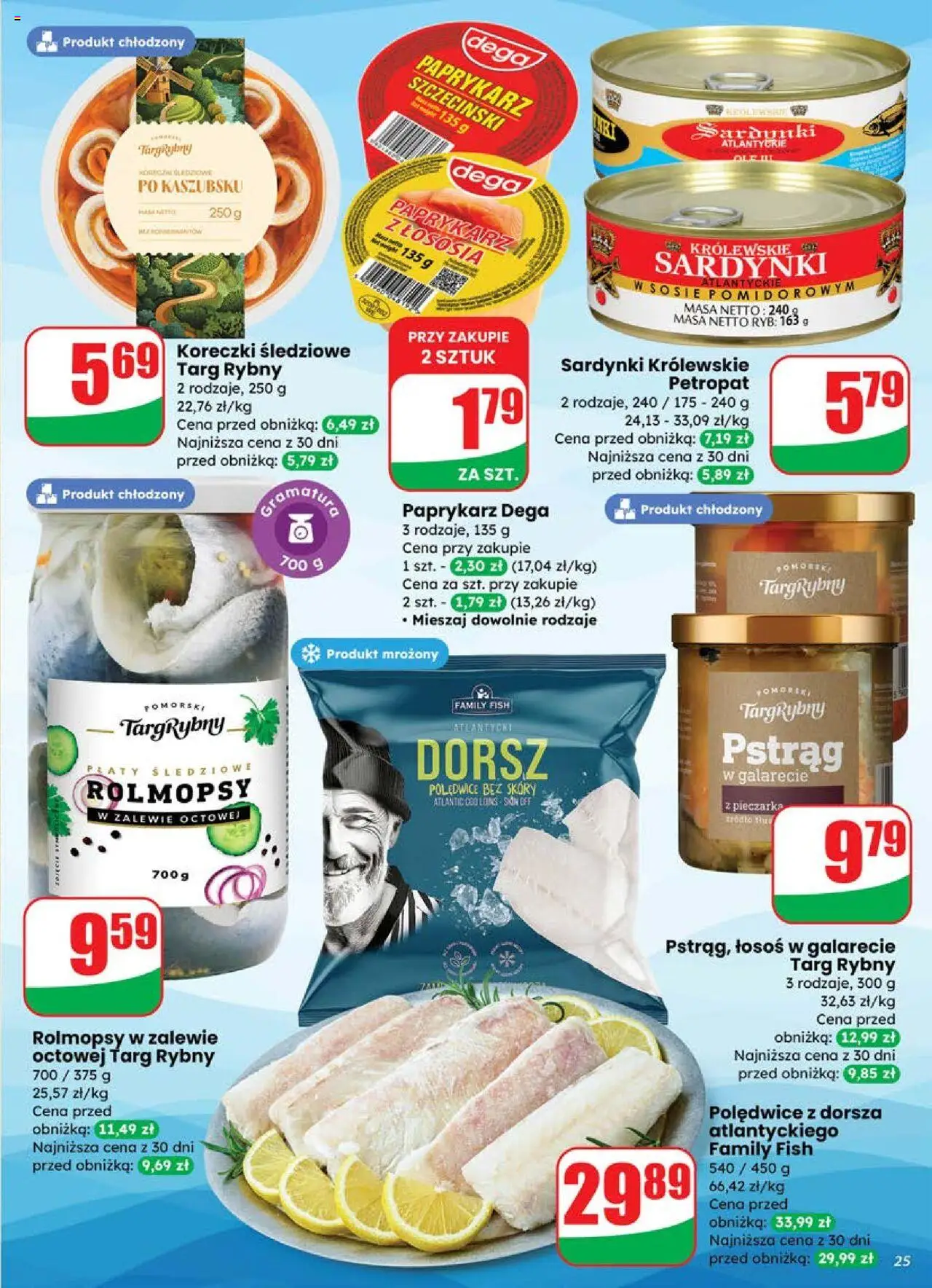 Dino Gazetka od 25.06.2025 | Strona: 25 | Produkty: Paprykarz, Pstrąg, Dorsz, Łosoś