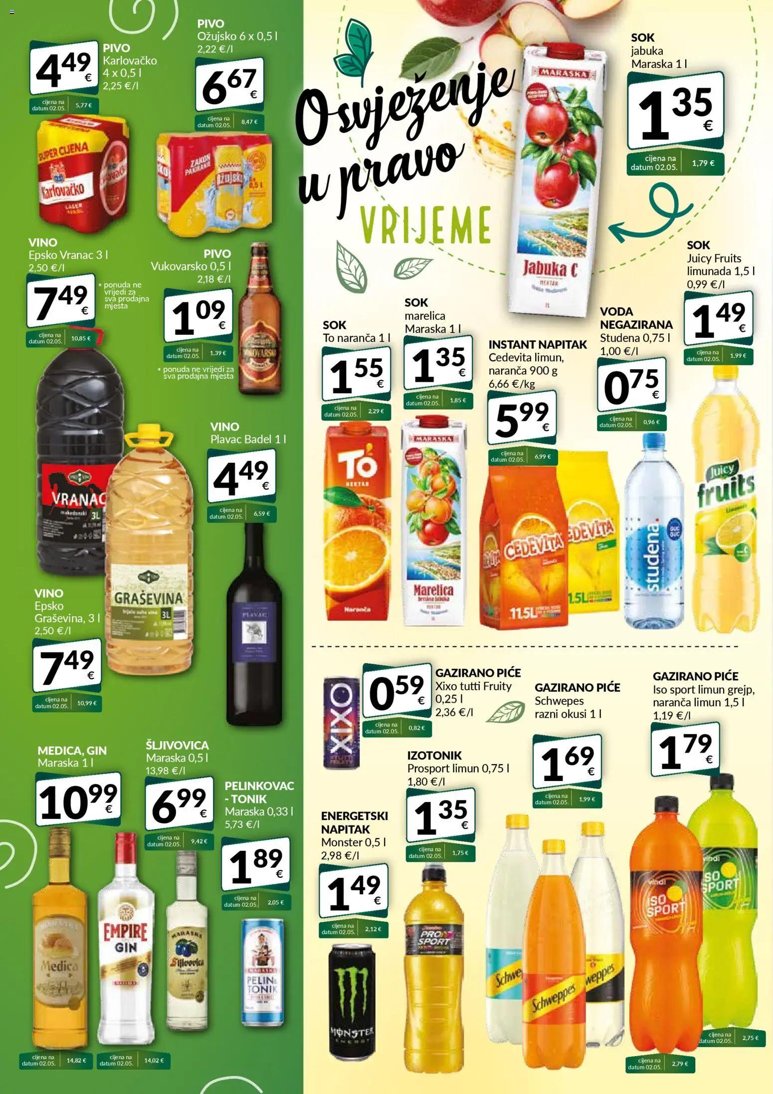 Bakmaz katalog | vrijedi od 13.11.2025 | Stranica: 6 | Proizvodi: Šljivovica, Voda, Cedevita, Jabuka