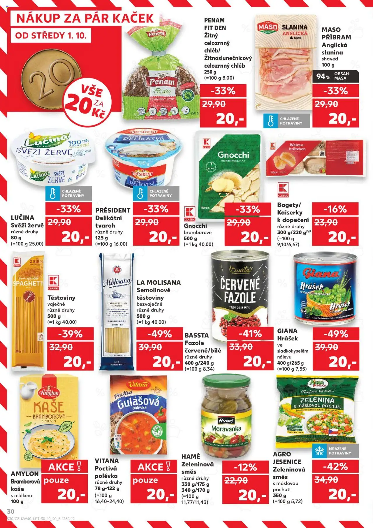 Kaufland leták od 01.10.2025 | Strana: 30 | Produkty: Lučina, Hrášek, Fazole, Gnocchi