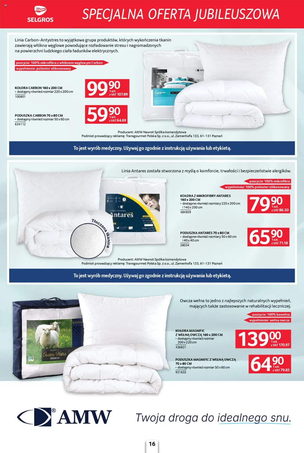 Selgros cash&carry Gazetka - Specjalna oferta jubileuszowa od 11.09.2025 | Strona: 13 | Produkty: Poduszka, Kołdra