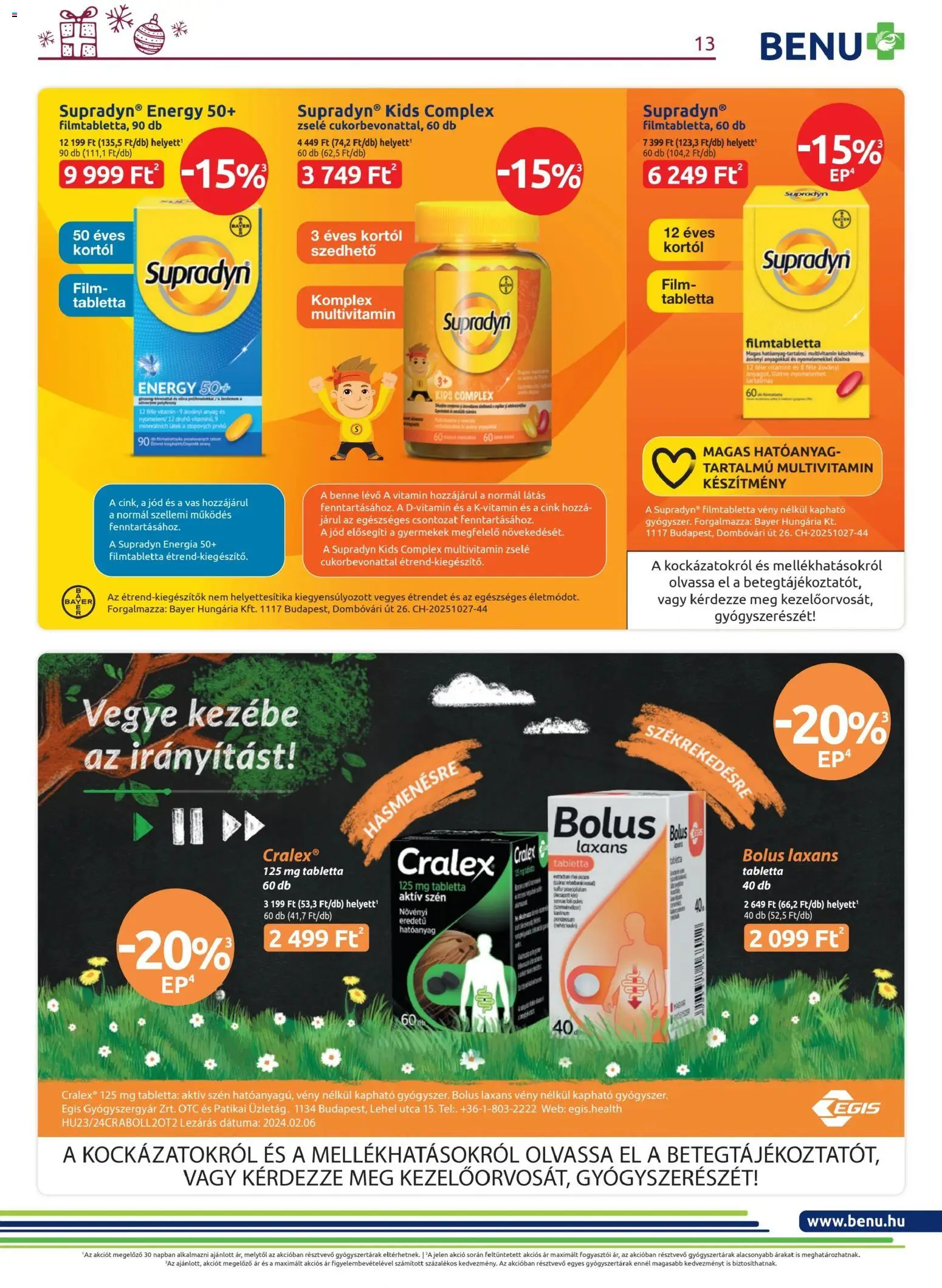 BENU Gyógyszertárak akciós ujság - amely érvényes a következő dátumtól: 01.12.2025 | Oldal: 13
