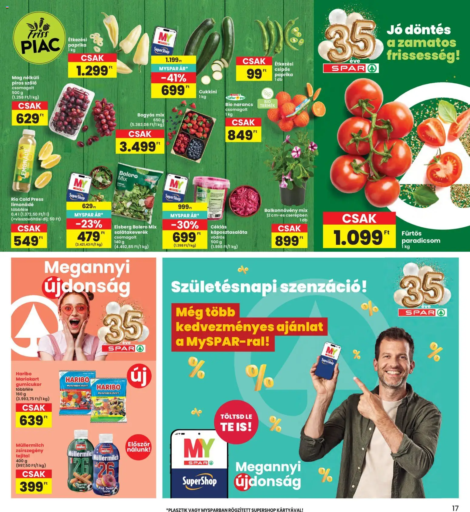 Interspar akciós ujság - amely érvényes a következő dátumtól: 23.04.2026 | Oldal: 17 | Termékek: Cukkini, Boleró, Limonádé, Narancs