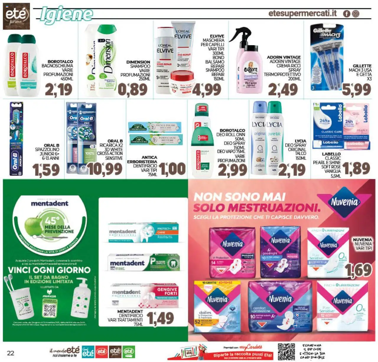 Volantino Eté del 10.10.2025 | Pagina: 22 | Prodotti: Balsamo, Spazzolino, Talco, Bagno