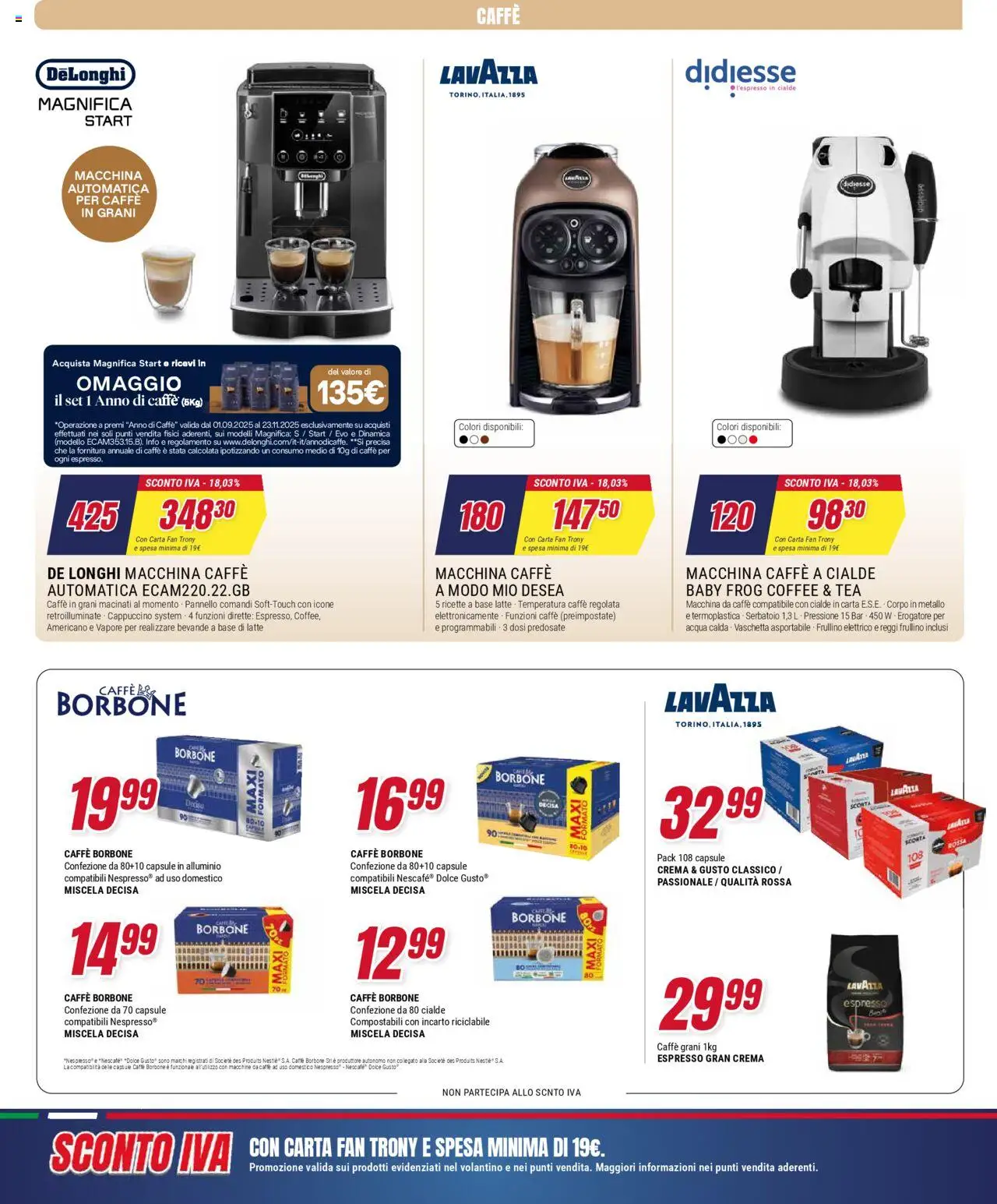 Volantino Trony del 02.10.2025 | Pagina: 19 | Prodotti: Crema, Caffè, Acqua, Lavazza