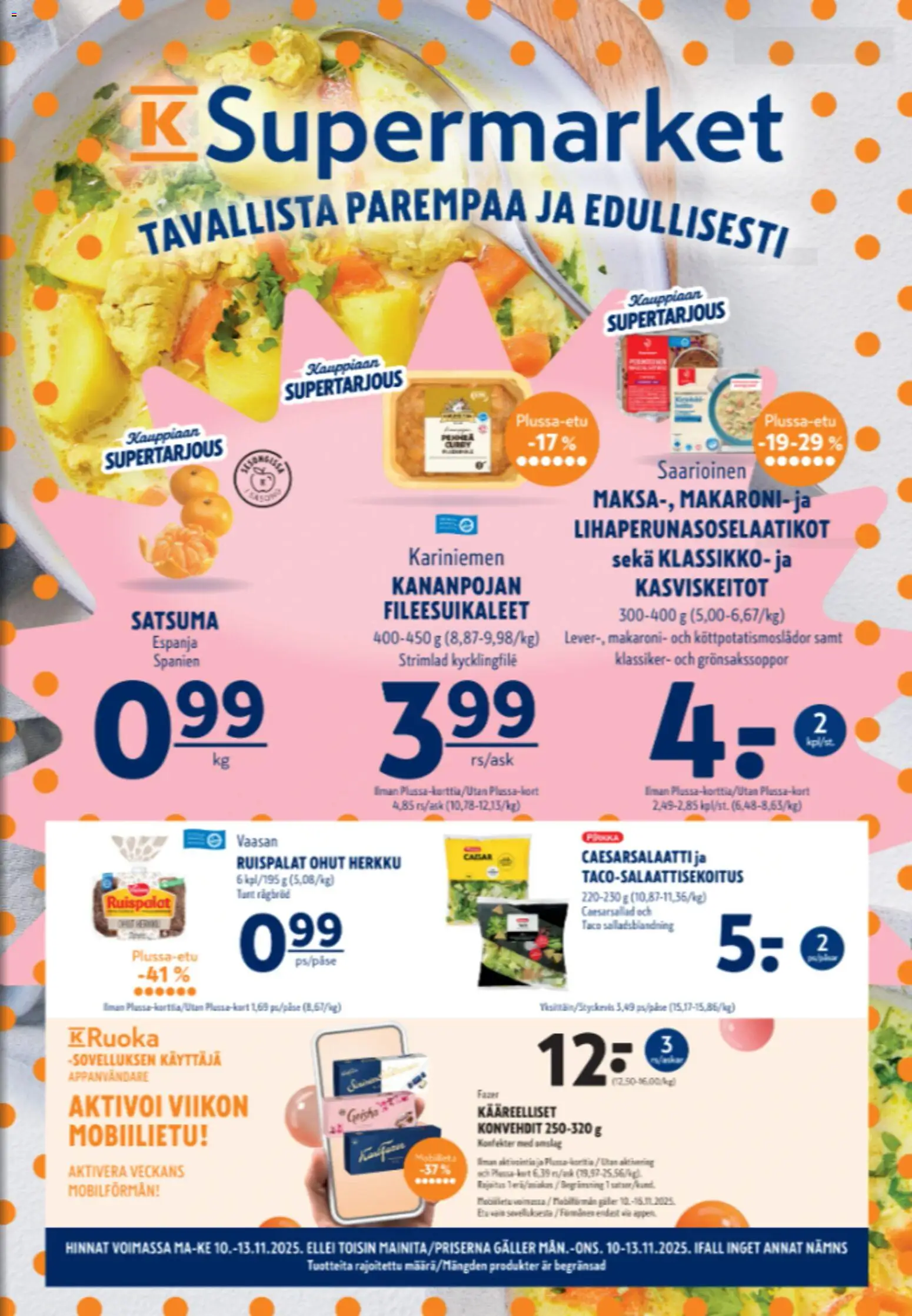 K-Supermarket tarjoukset – voimassa 10.11.2025 alkaen | Sivu: 1 | Tuotteet: Satsuma
