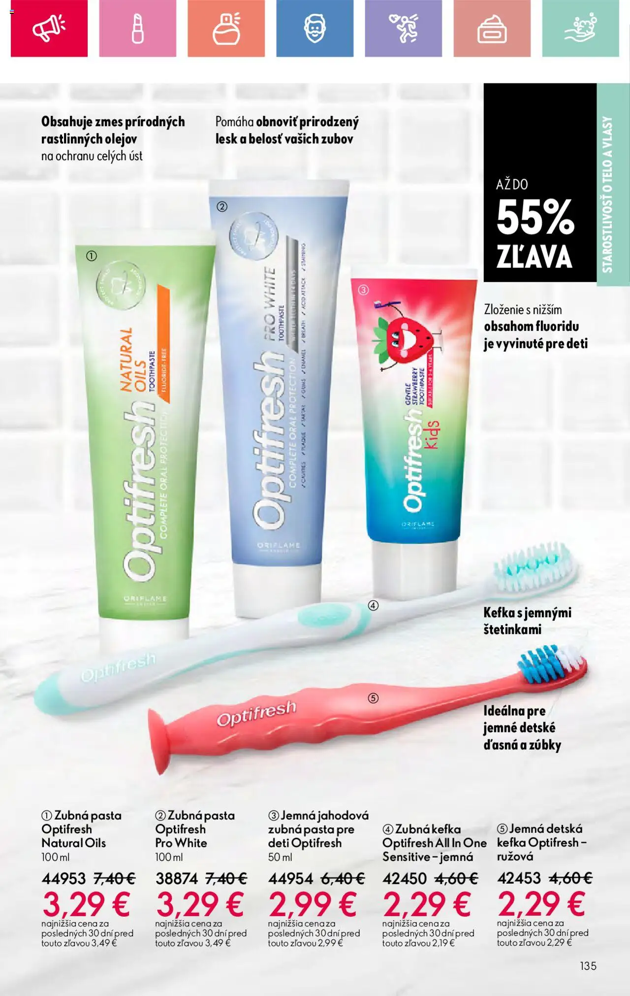 Katalóg Oriflame 12 2025 │ platný od 17.08.2025 | Strana: 135 | Produkty: Zubná kefka, Zubná pasta