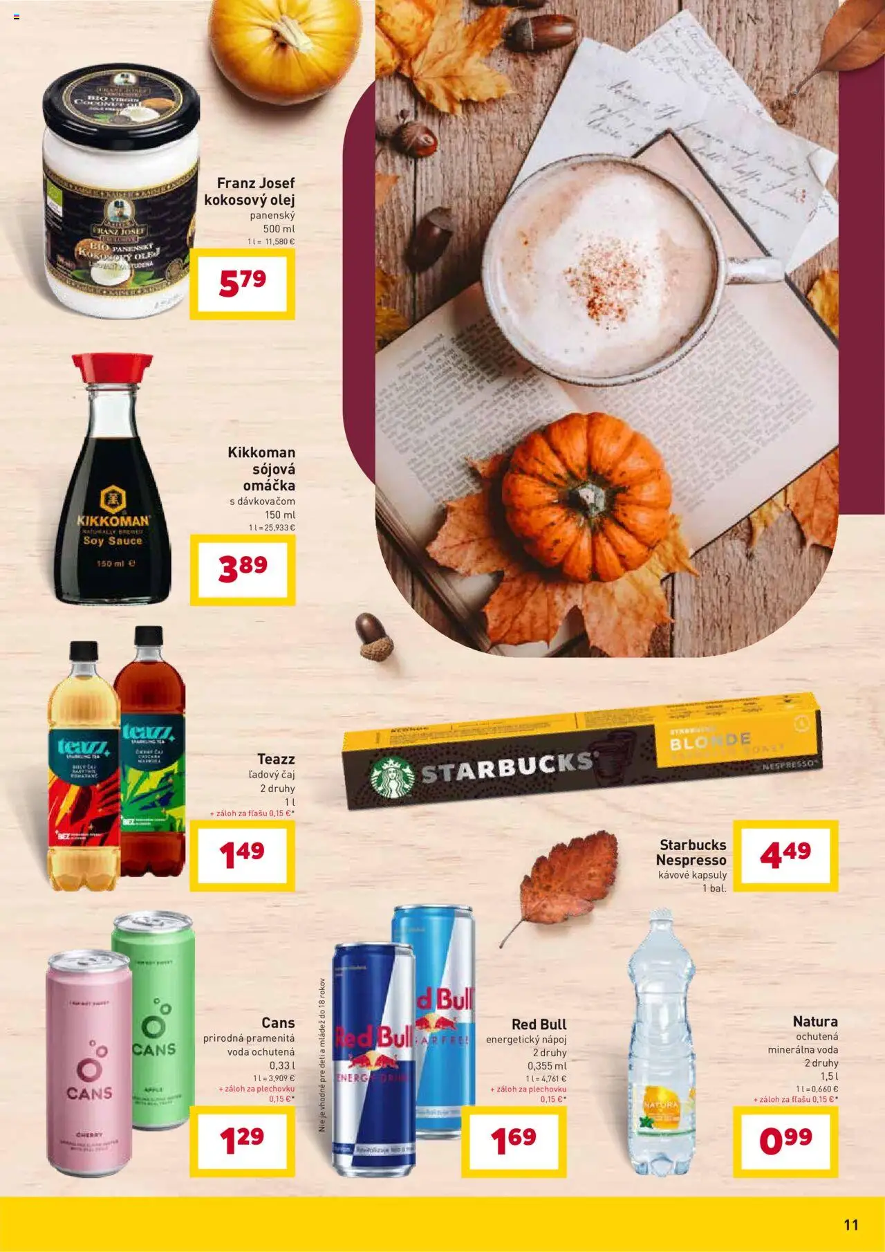Nové Billa akcie – leták je platný od 10.09.2025 | Strana: 11 | Produkty: Red Bull, Voda, Omáčka, Minerálna voda