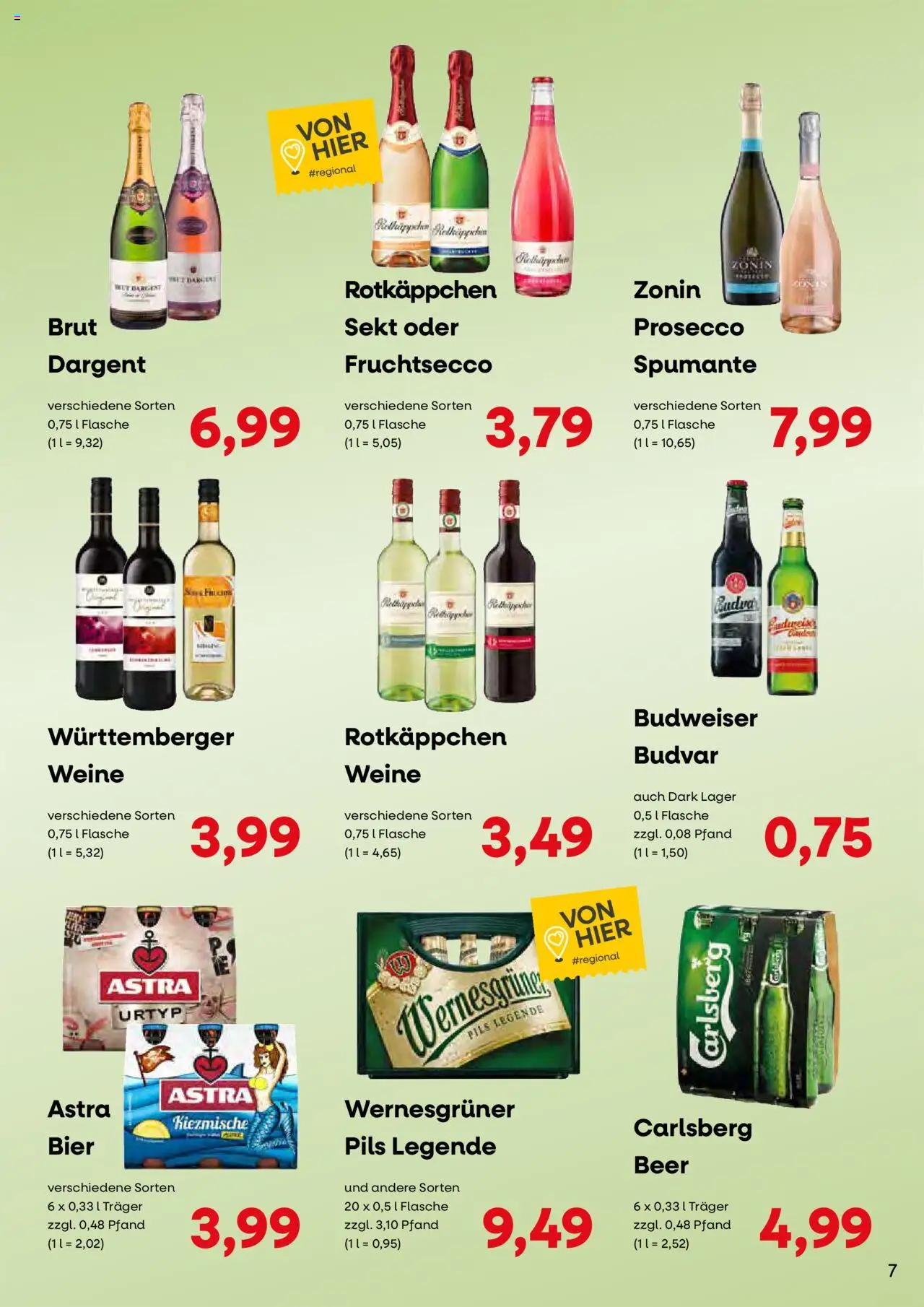 KONSUM Leipzig - Nah. Frisch. Freundlich. - gültig ab dem 28.07.2025 | Seite: 7 | Produkte: Sekt, Pils, Wernesgruner, Astra