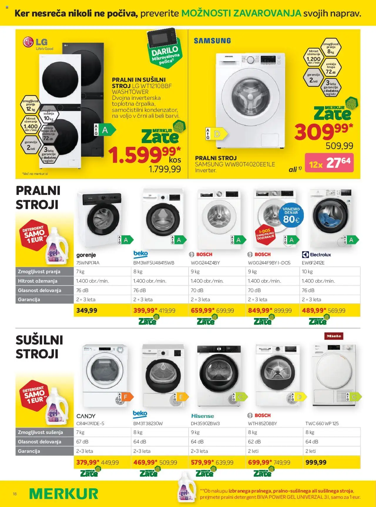 Merkur katalog │ velja od 06.08.2025 | Stran: 18 | Izdelki: Pralni stroj, Susilni stroj, Detergent
