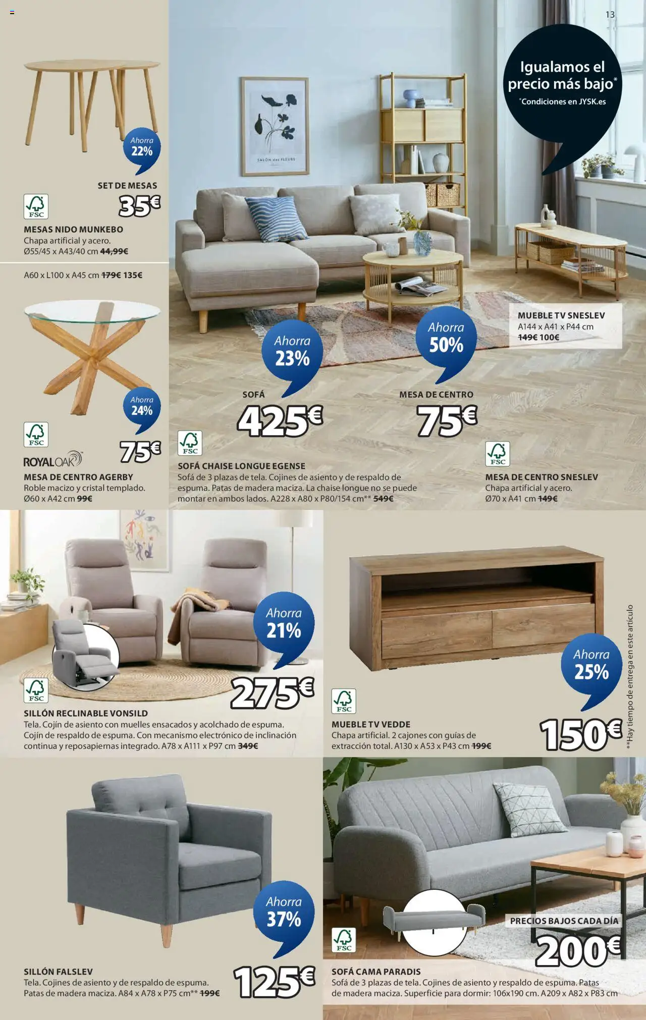 JYSK Grandes ofertas │ válido desde el 03.06.2025 | Página: 14 | Productos: Sofá cama, Cojín, Mesa, Sillón reclinable
