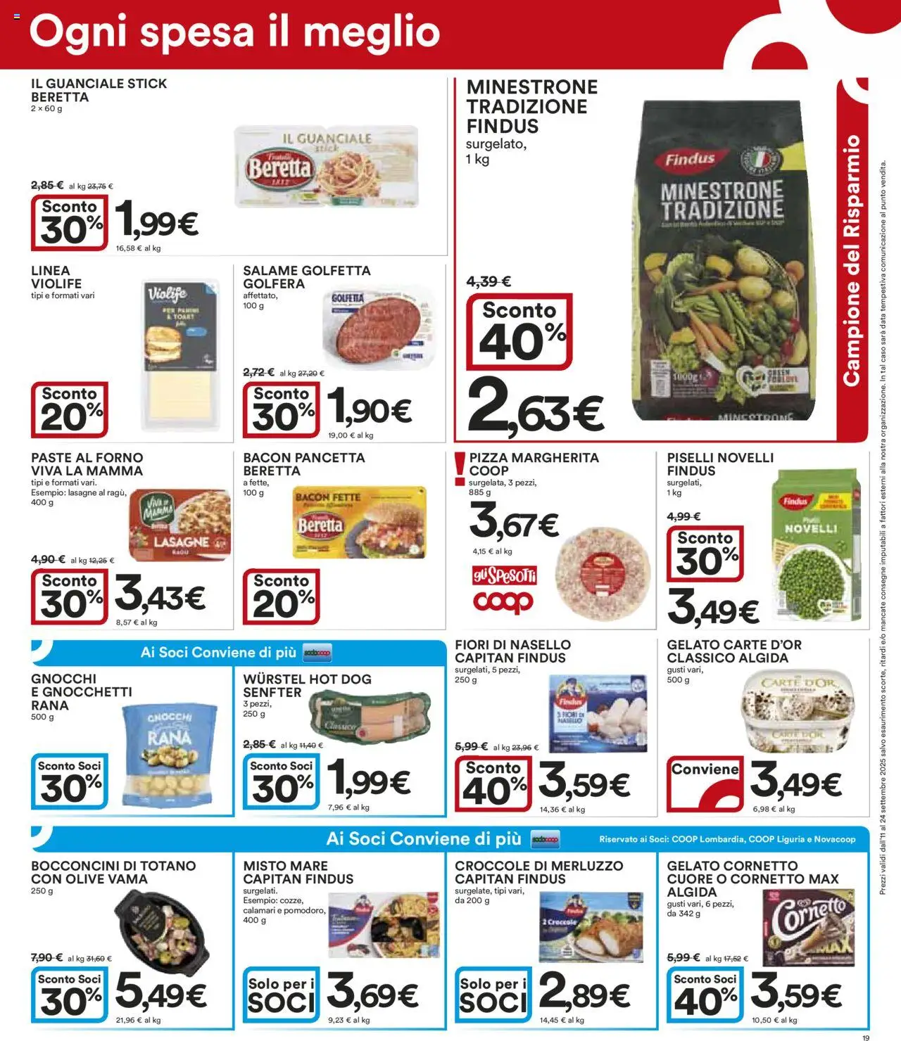 Volantino Ipercoop del 11.09.2025 | Pagina: 19 | Prodotti: Merluzzo, Gelato, Nasello, Totano