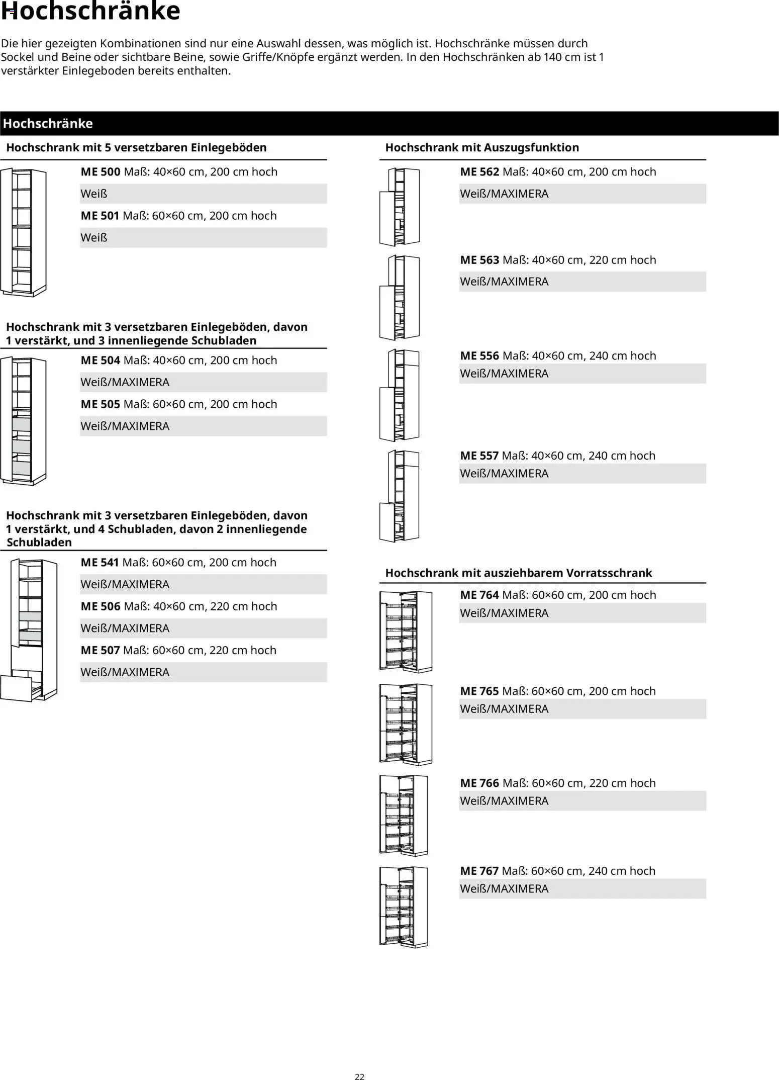 Ikea Küchensystem – gültig ab 02.01.2026 | Seite: 22 | Produkte: Hochschrank