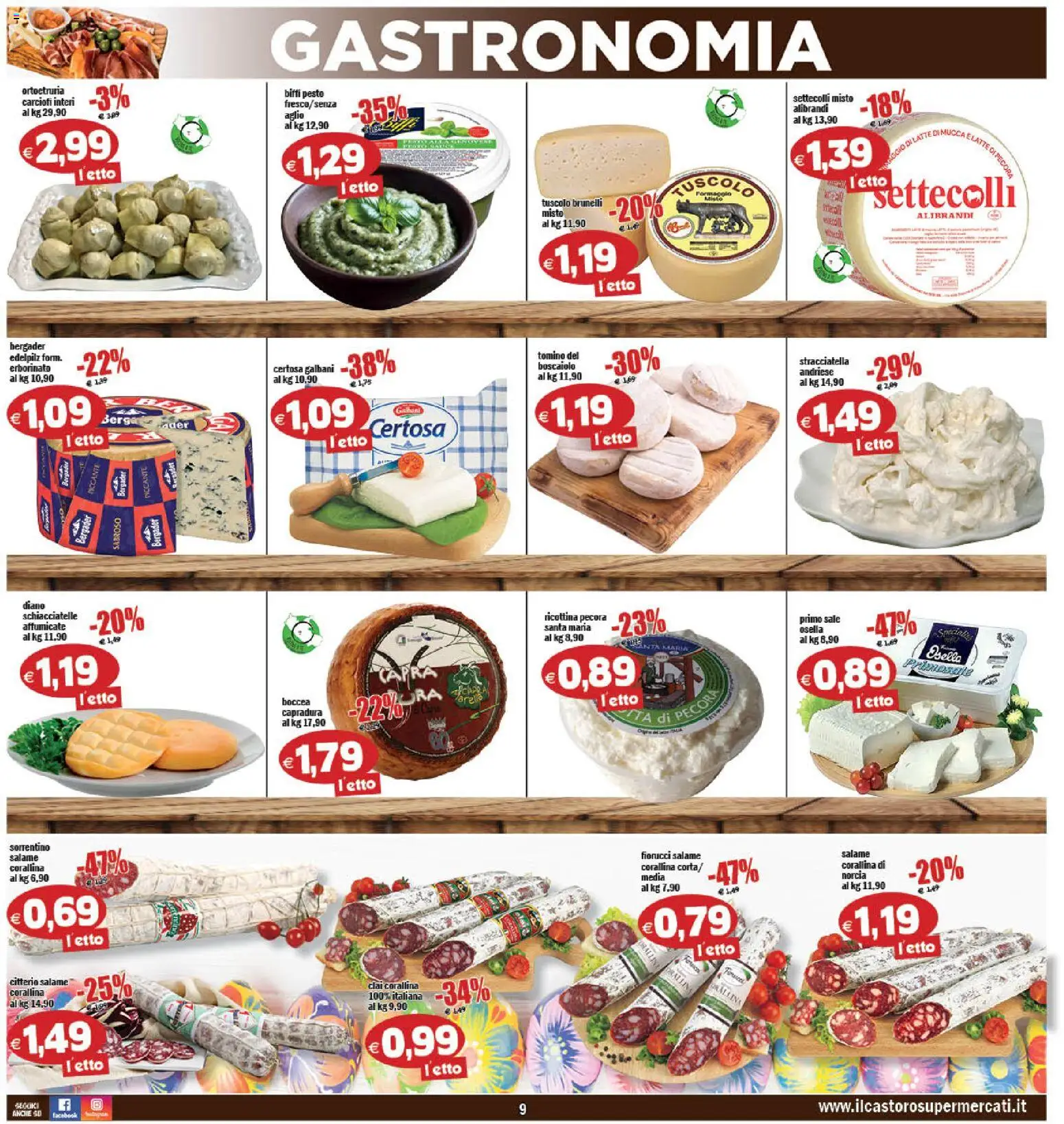 Volantino Il Castoro del 17.03.2026 | Pagina: 9 | Prodotti: Salame, Sale, Aglio, Pesto