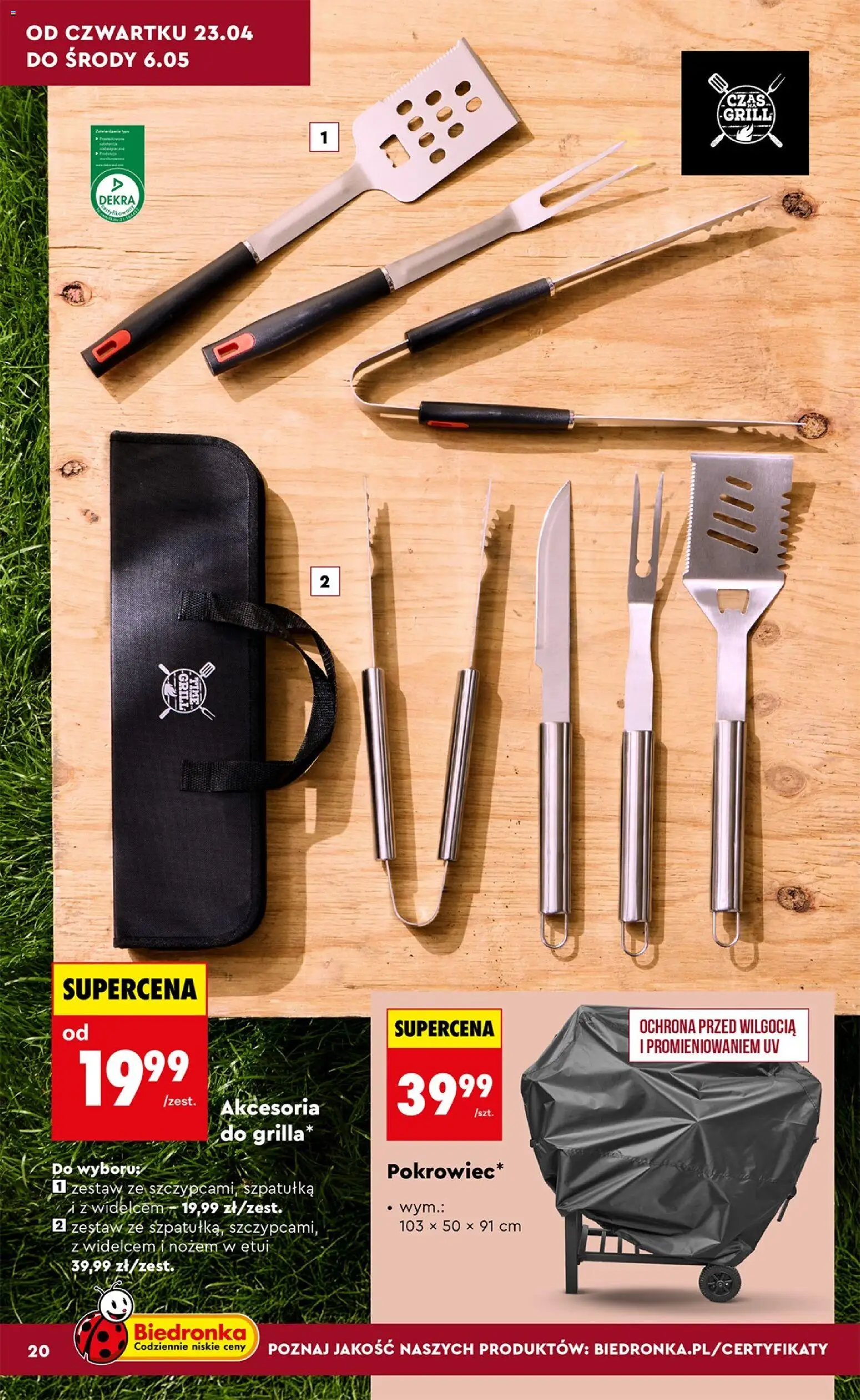 Biedronka gazetka - Ogród od 20.04.2026 | Strona: 20 | Produkty: Grill
