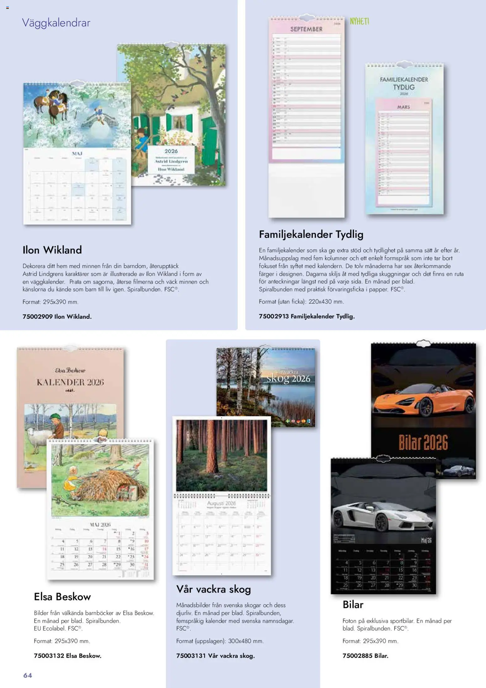 Lyreco reklamblad aktuell från 26.01.2026 | Sida: 64 | Produkter: Kalender