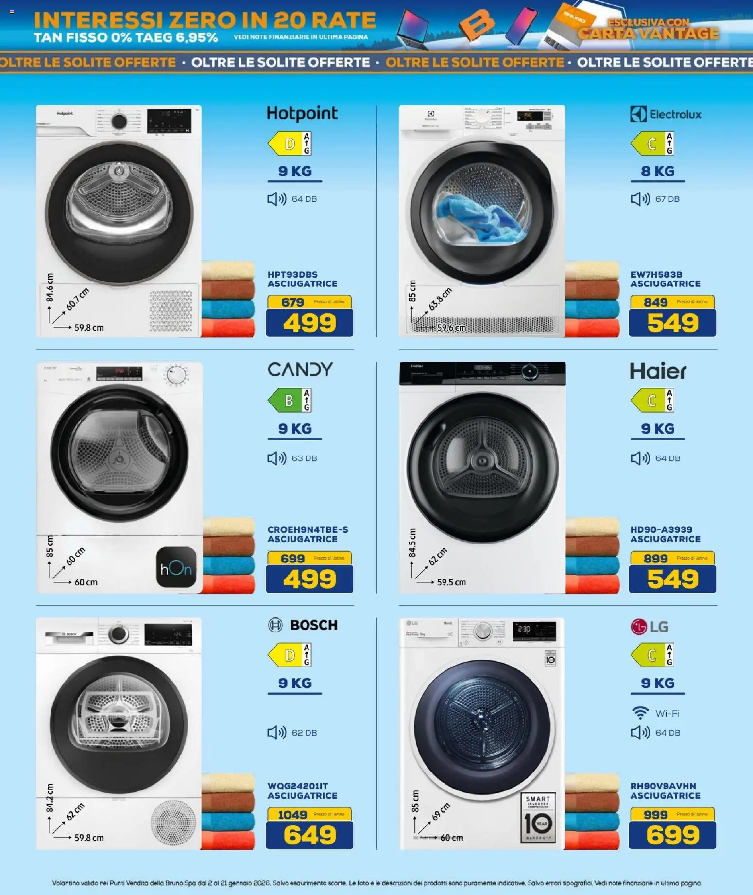 Volantino BRUNO del 02.01.2026 | Pagina: 17 | Prodotti: Asciugatrice