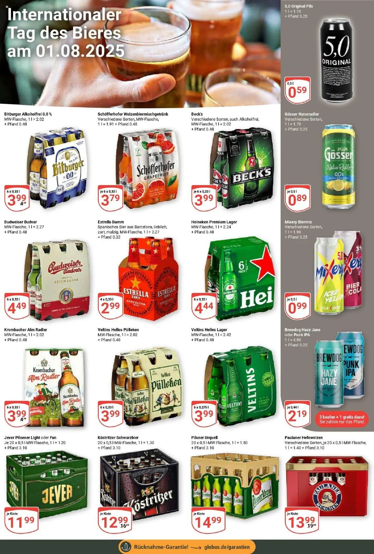 Globus prospekt Duisburg	 - gültig ab dem 28.07.2025 | Seite: 15 | Produkte: Bier, Pilsner urquell, Budweiser, Mixery